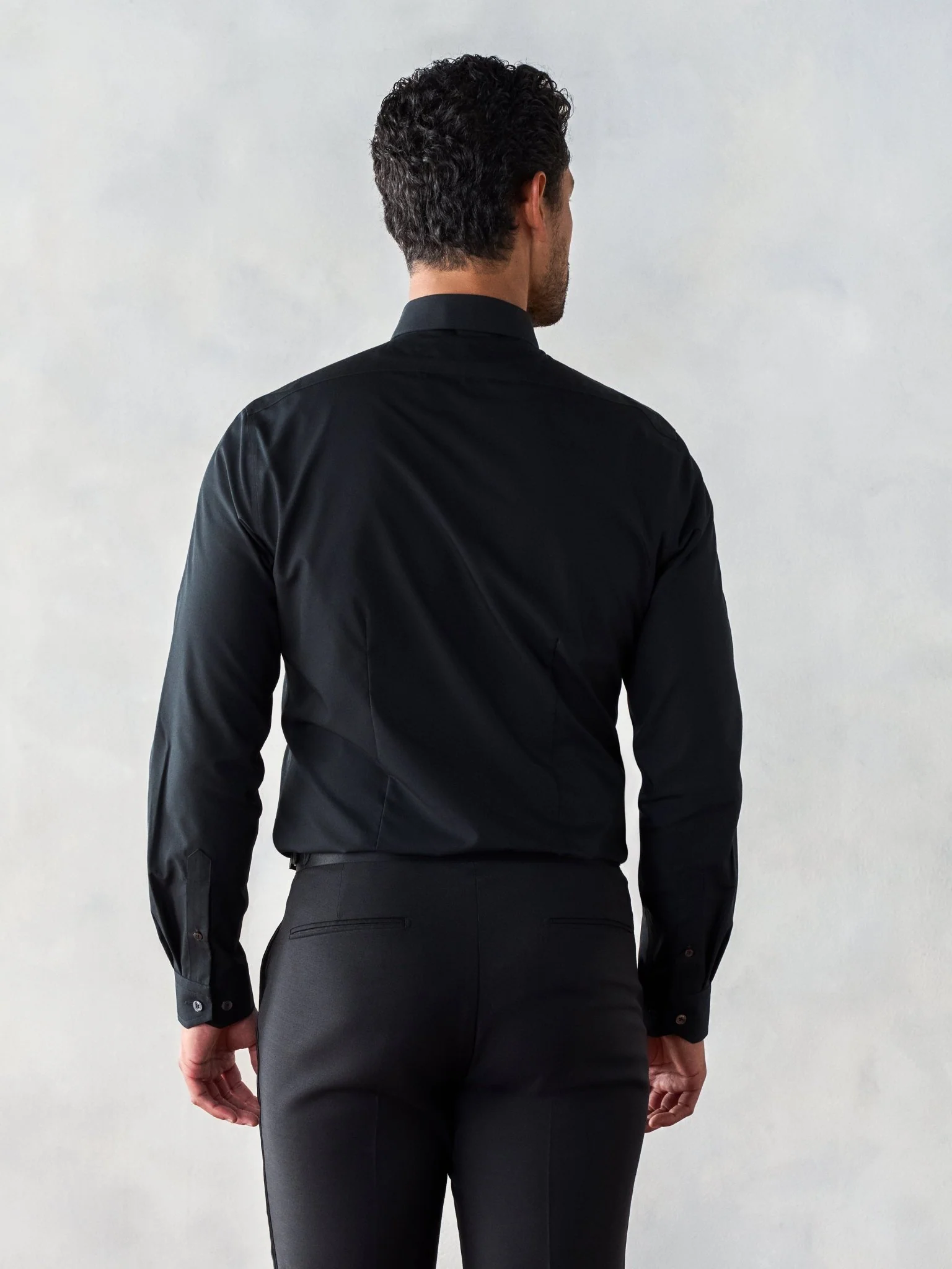 Black Cotton Dress Shirt - Extra Slim - Image 3