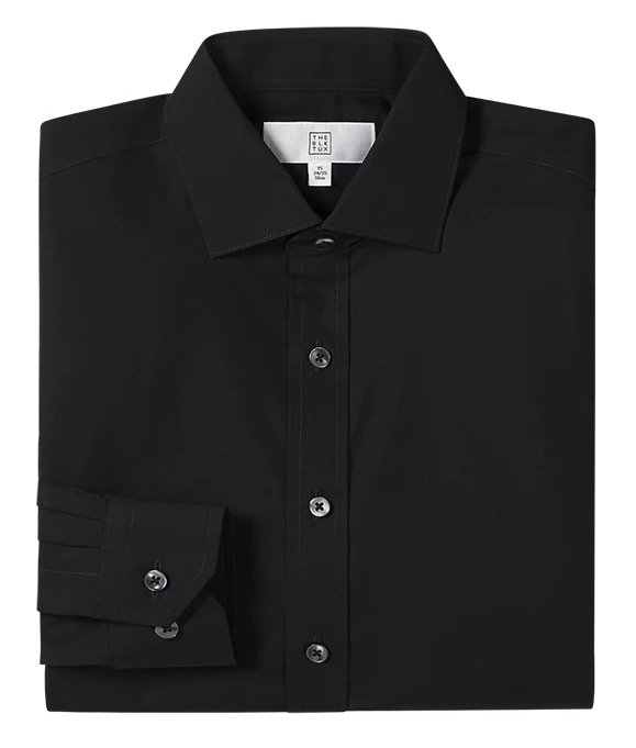 Black Cotton Dress Shirt - Extra Slim - Image 4