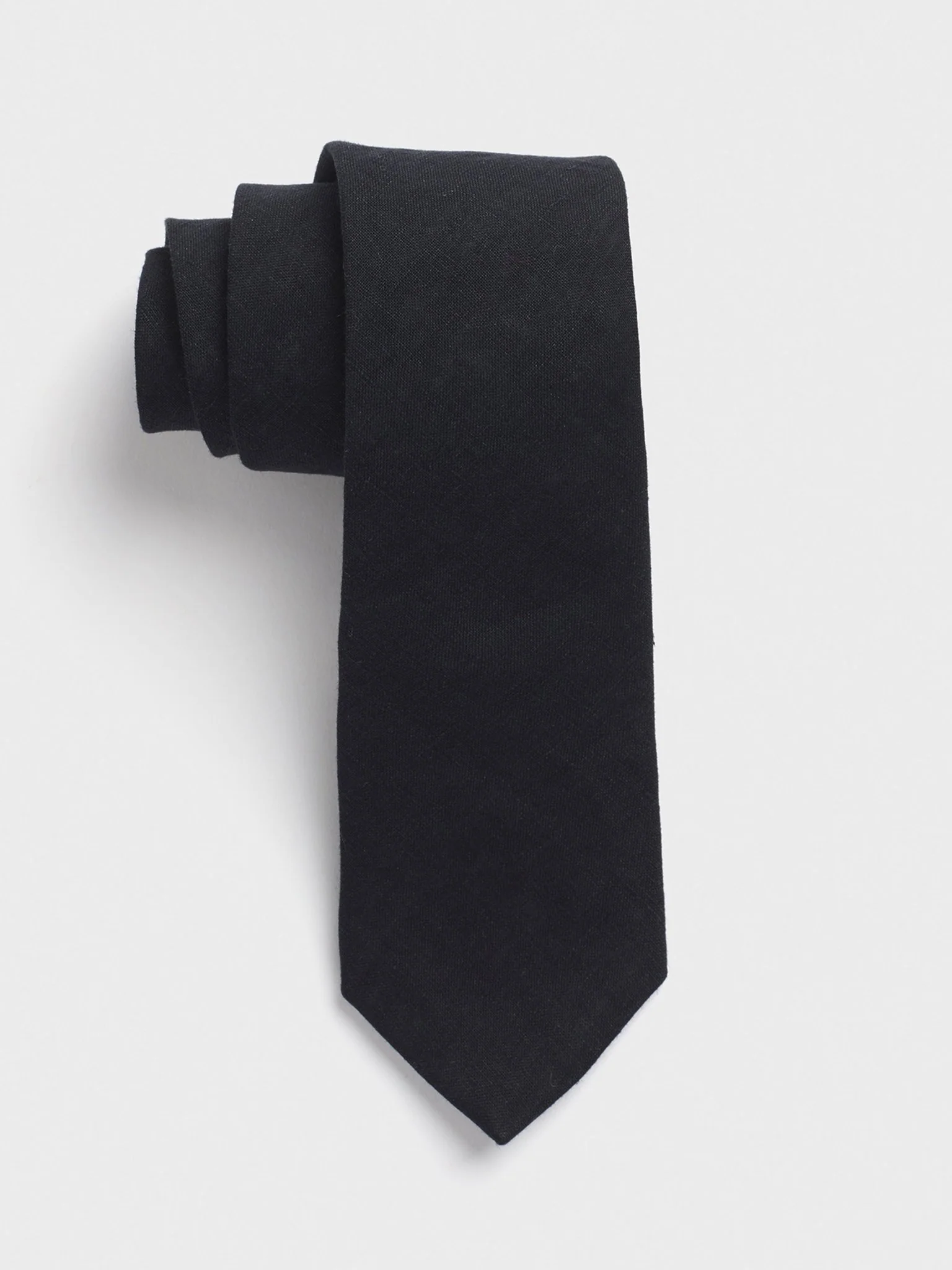 Black Linen Necktie - Image 2