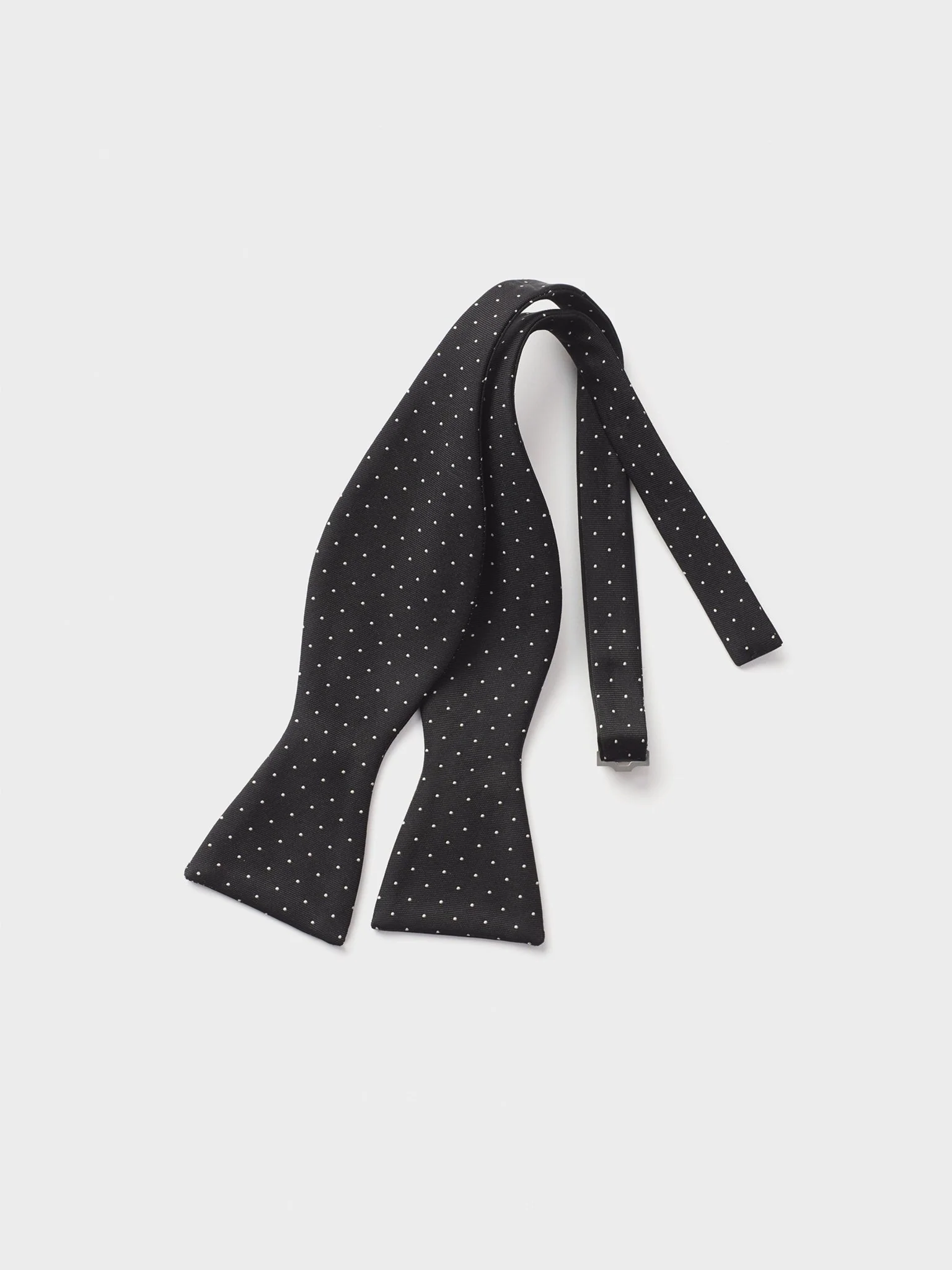 Black Pindot Silk Bow Tie - Image 2