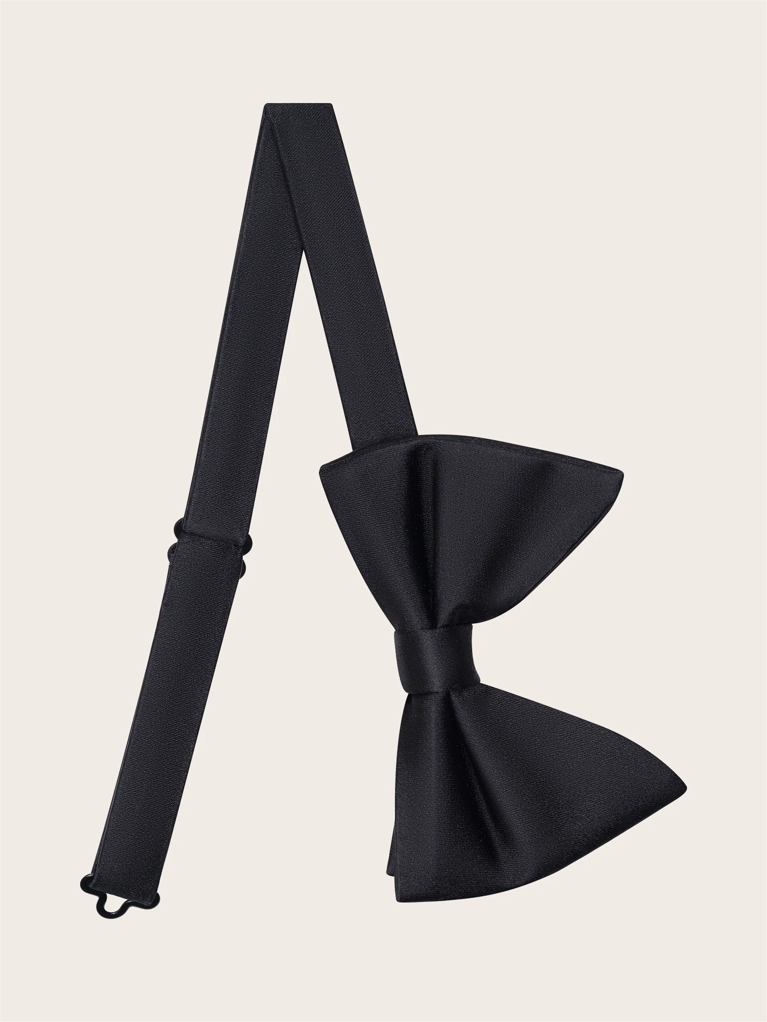 Black Satin Teardrop Bow Tie - Image 2