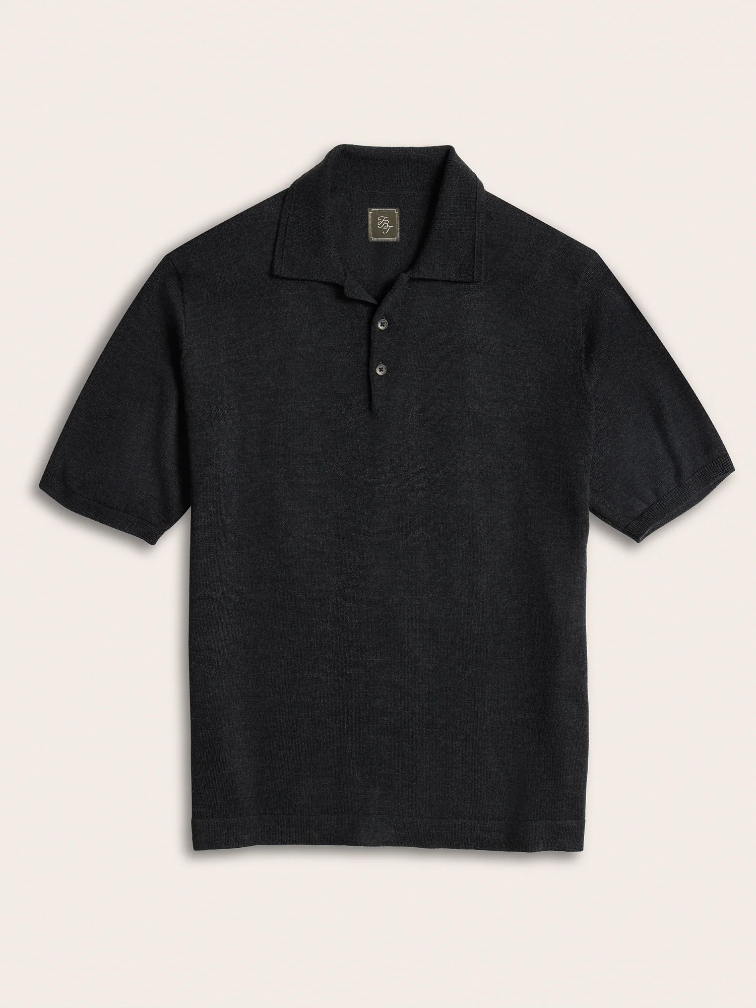 Black Short-Sleeve Sweater Polo - Image 3