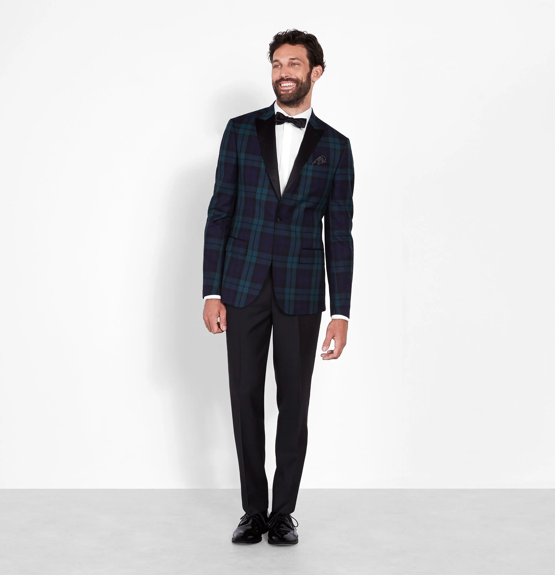 Black Watch Tartan Tuxedo Jacket - Image 5