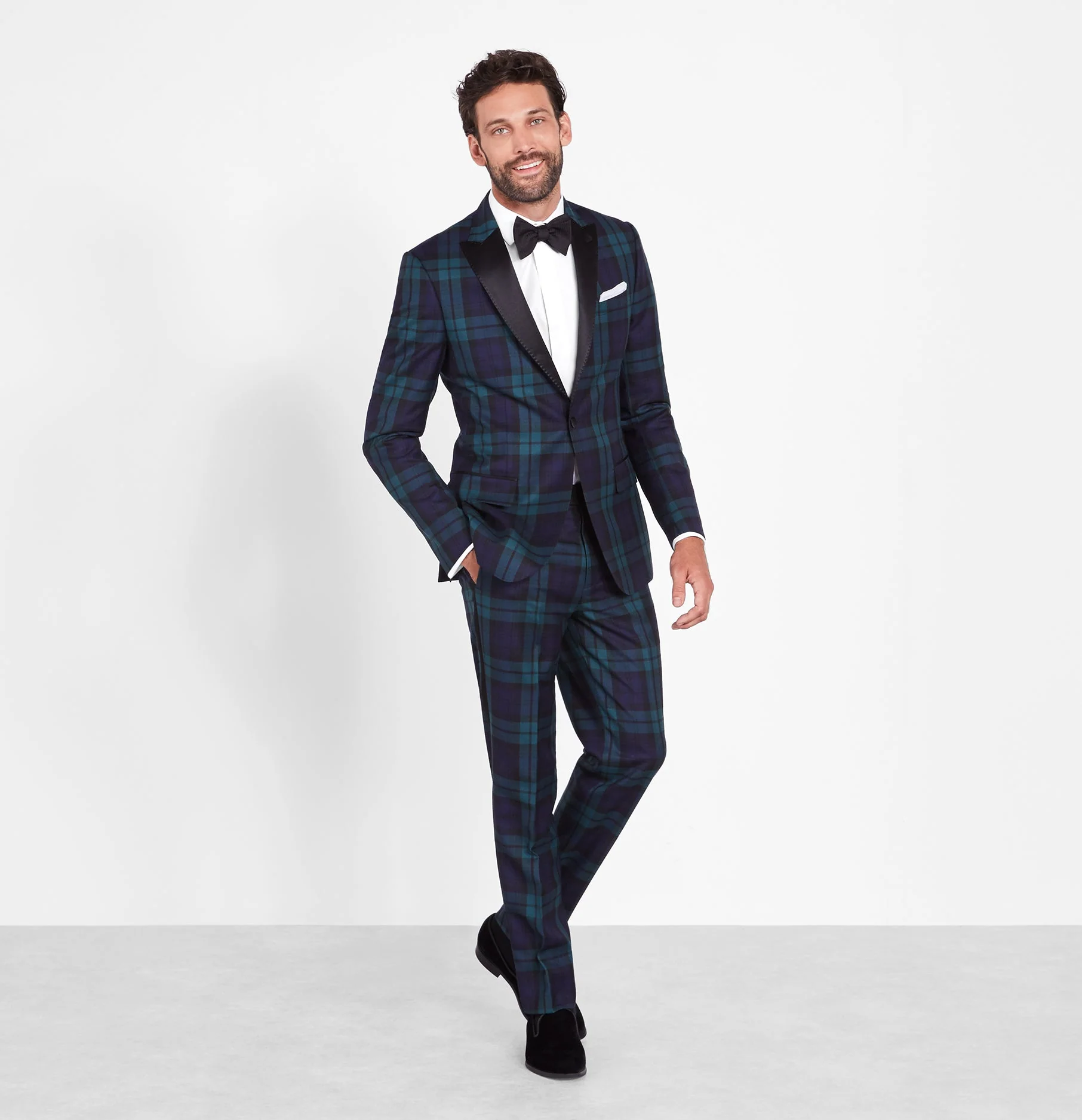 Black Watch Tartan Tuxedo Jacket - Image 2