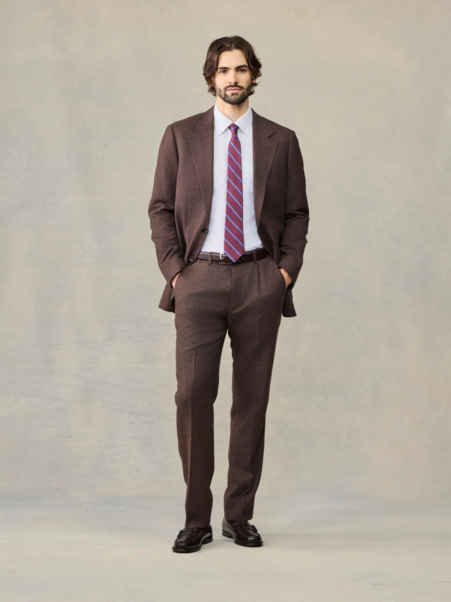 Brown Puppytooth Wool Suit - Image 3