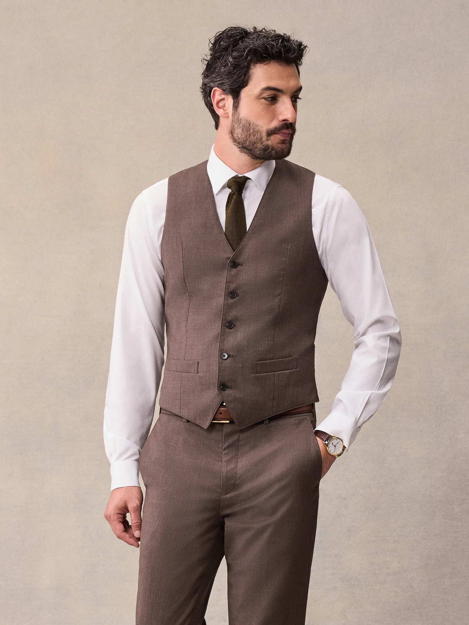 Brown Suit Vest