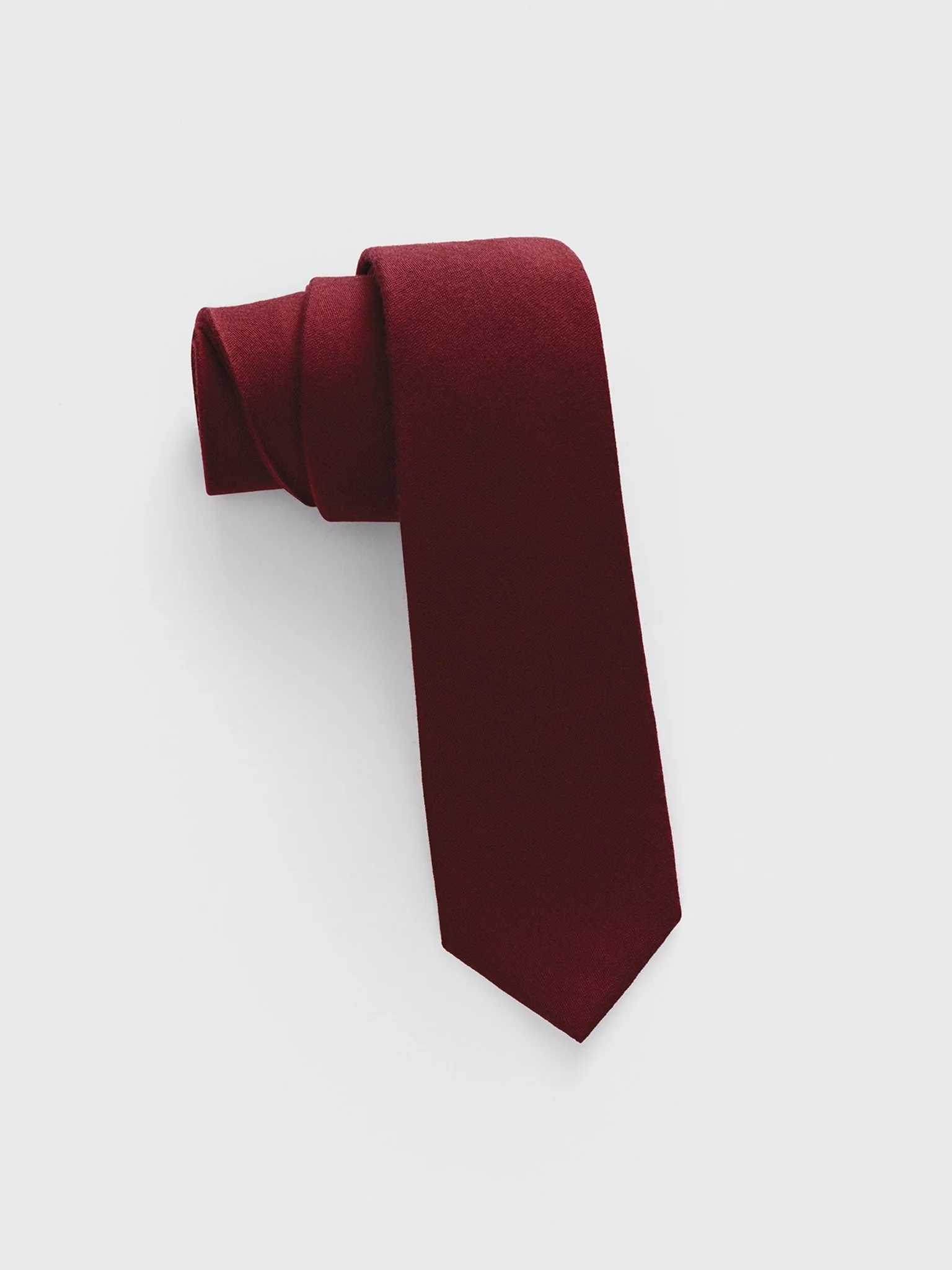 Burgundy Wool/Silk Necktie - Image 2