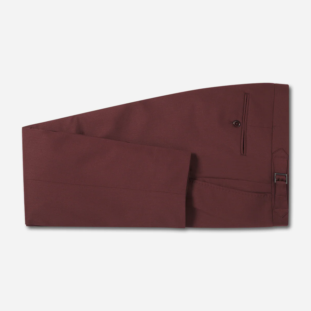 Burgundy Twill Tuxedo Pants - Slim - Image 7