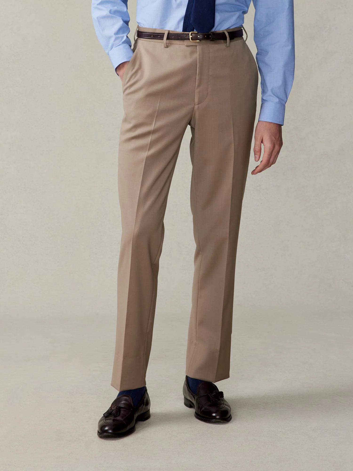 Camel Brown Suit Pants - Classic