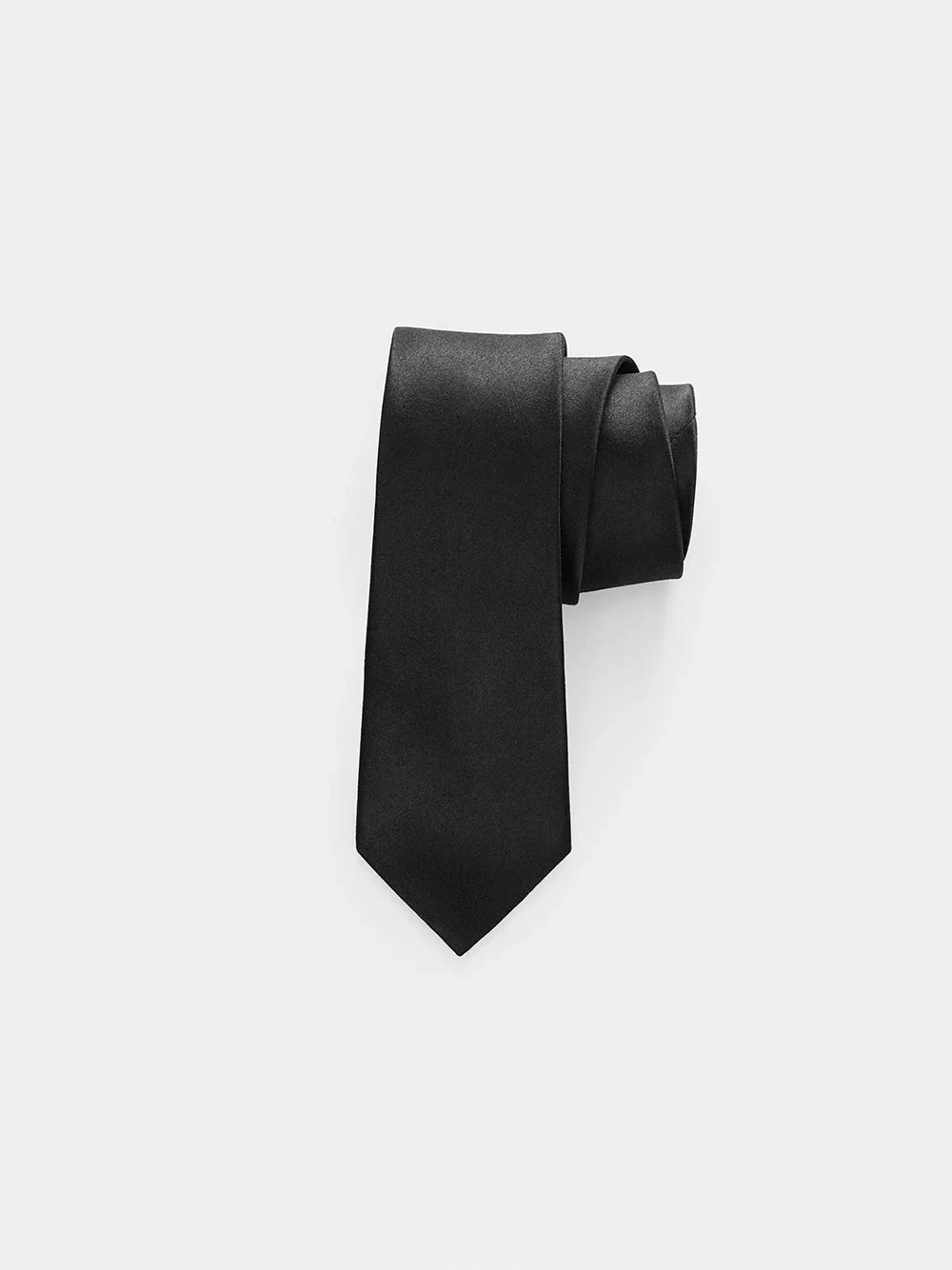 Black Satin Necktie - Image 2