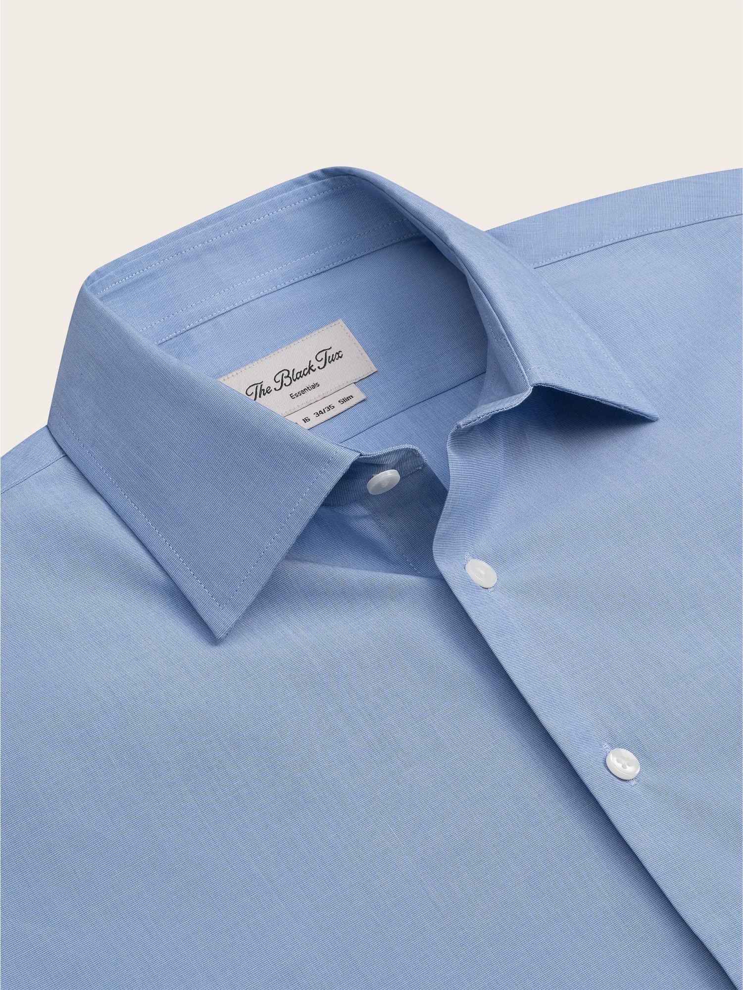 Essential Blue End-on-End Dress Shirt - Image 4