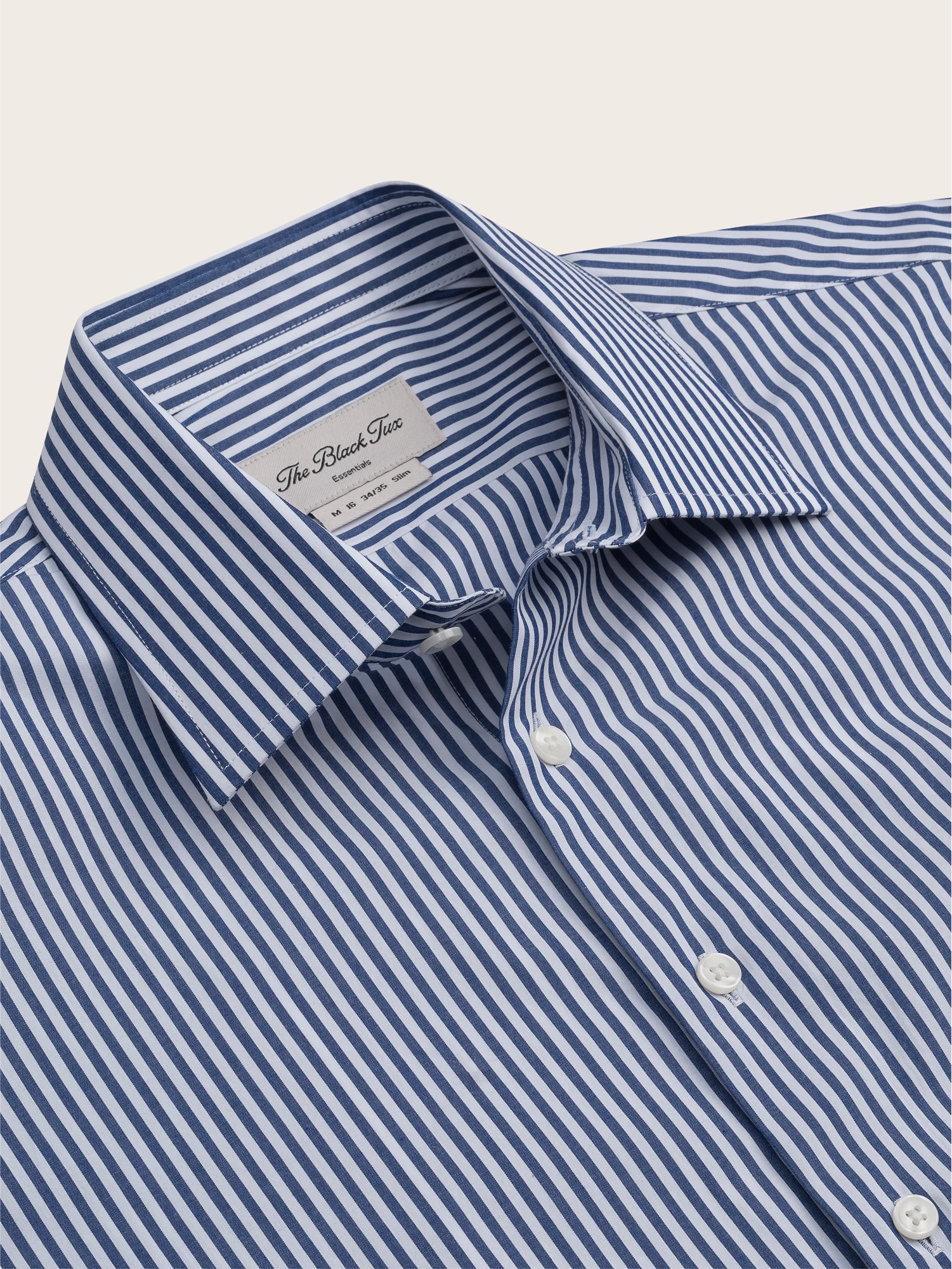 Essential Navy Stripe Dress Shirt - Image 4