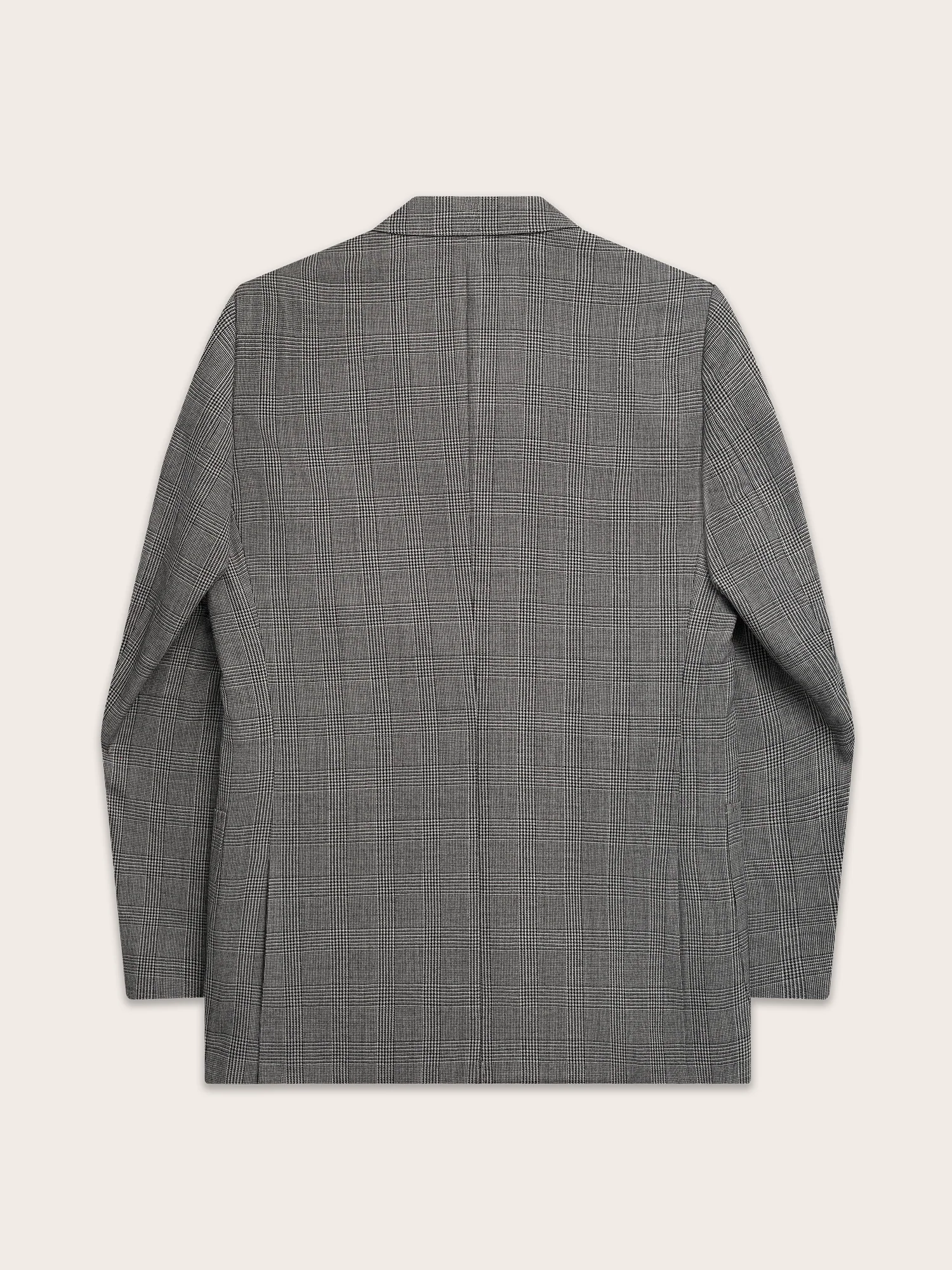 Grey Plaid Wool Suit Jacket - Image 7