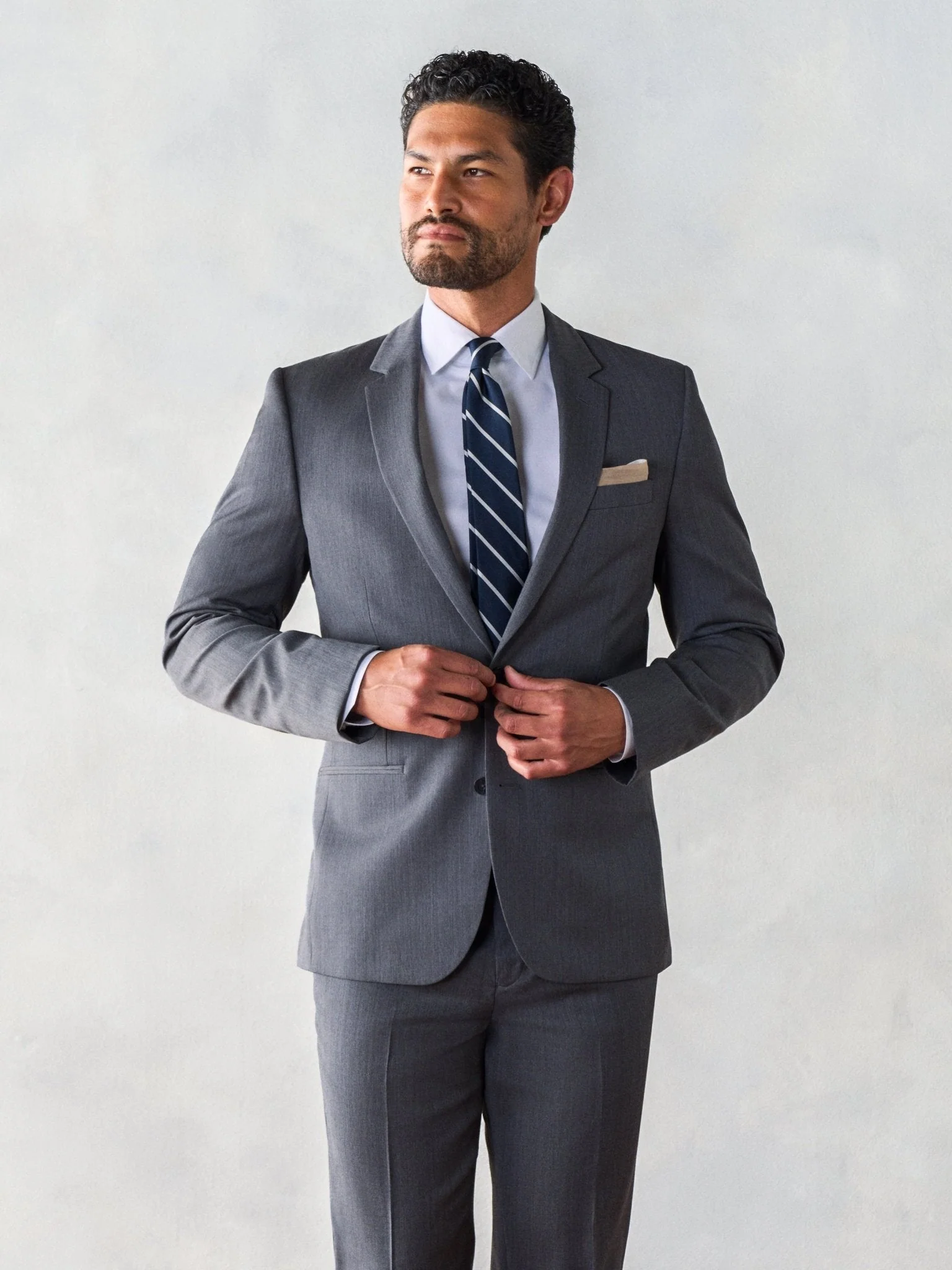 Grey Suit Fabric Swatch - Image 2