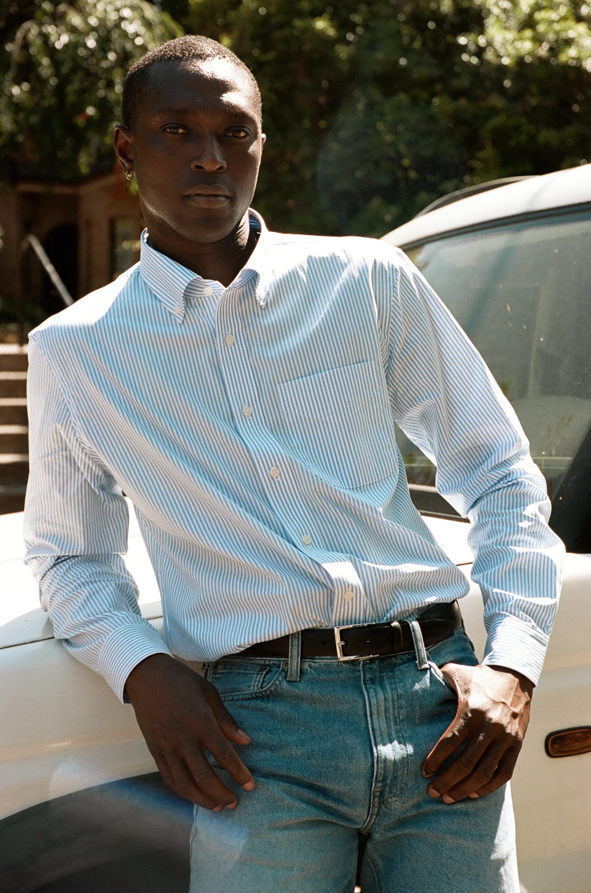 Blue & White Stripe Shirt - Image 3