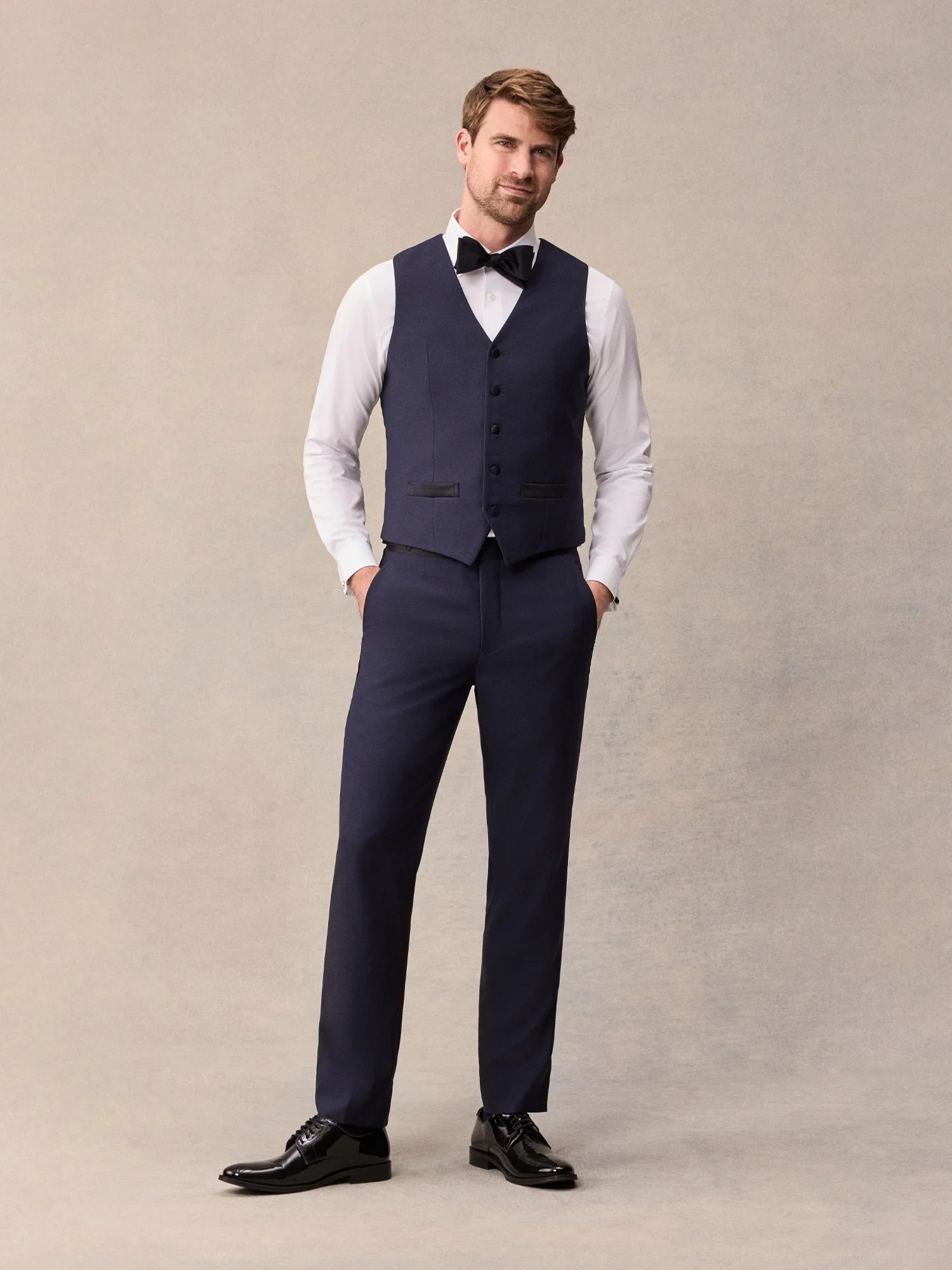 Midnight Blue Tuxedo Vest - Image 3