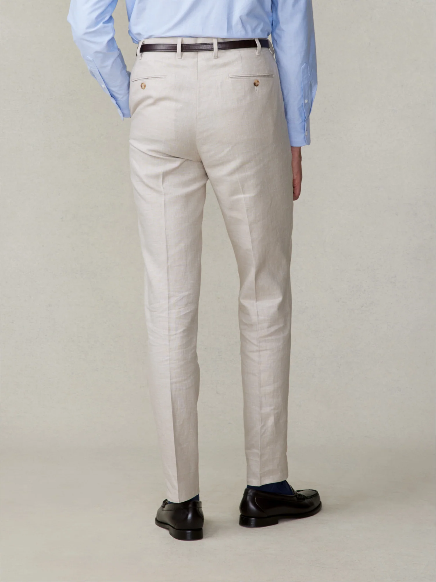 Mojave Tan Linen Pleated Pants - Slim - Image 2