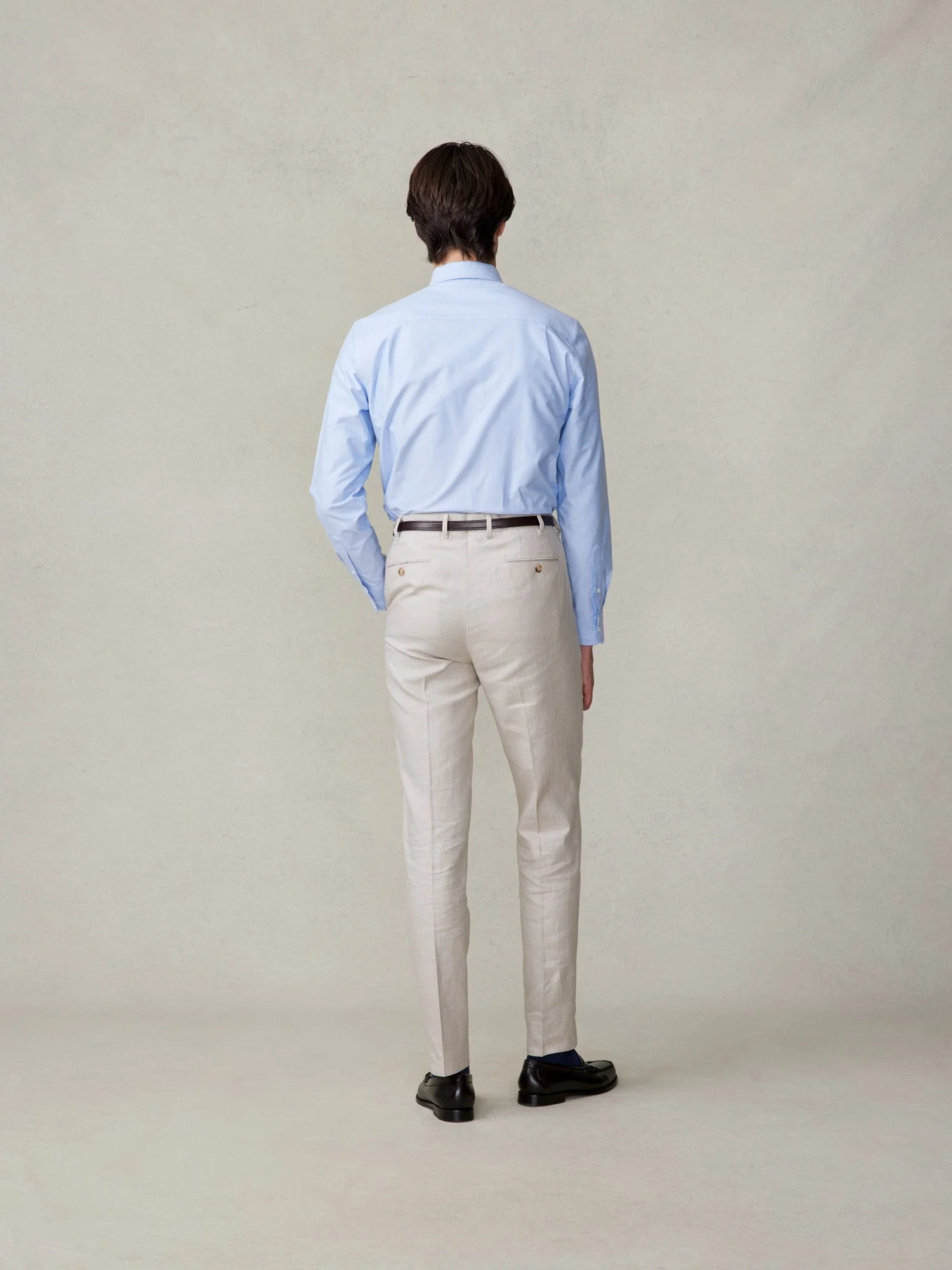Mojave Tan Linen Pleated Pants - Slim - Image 4