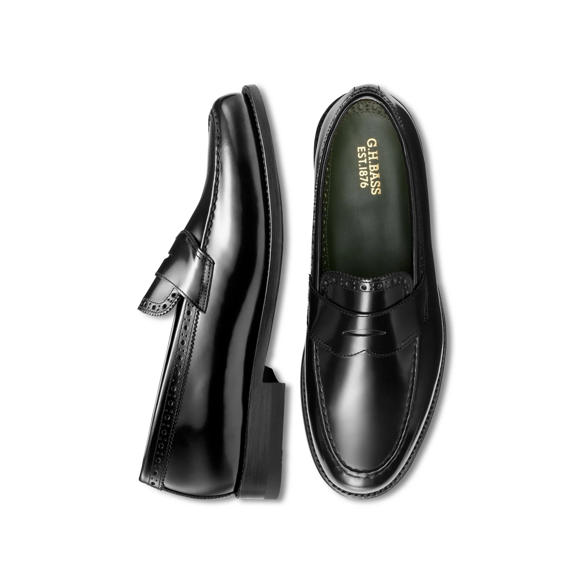 G.H.Bass Monogram Black Loafers - Image 3