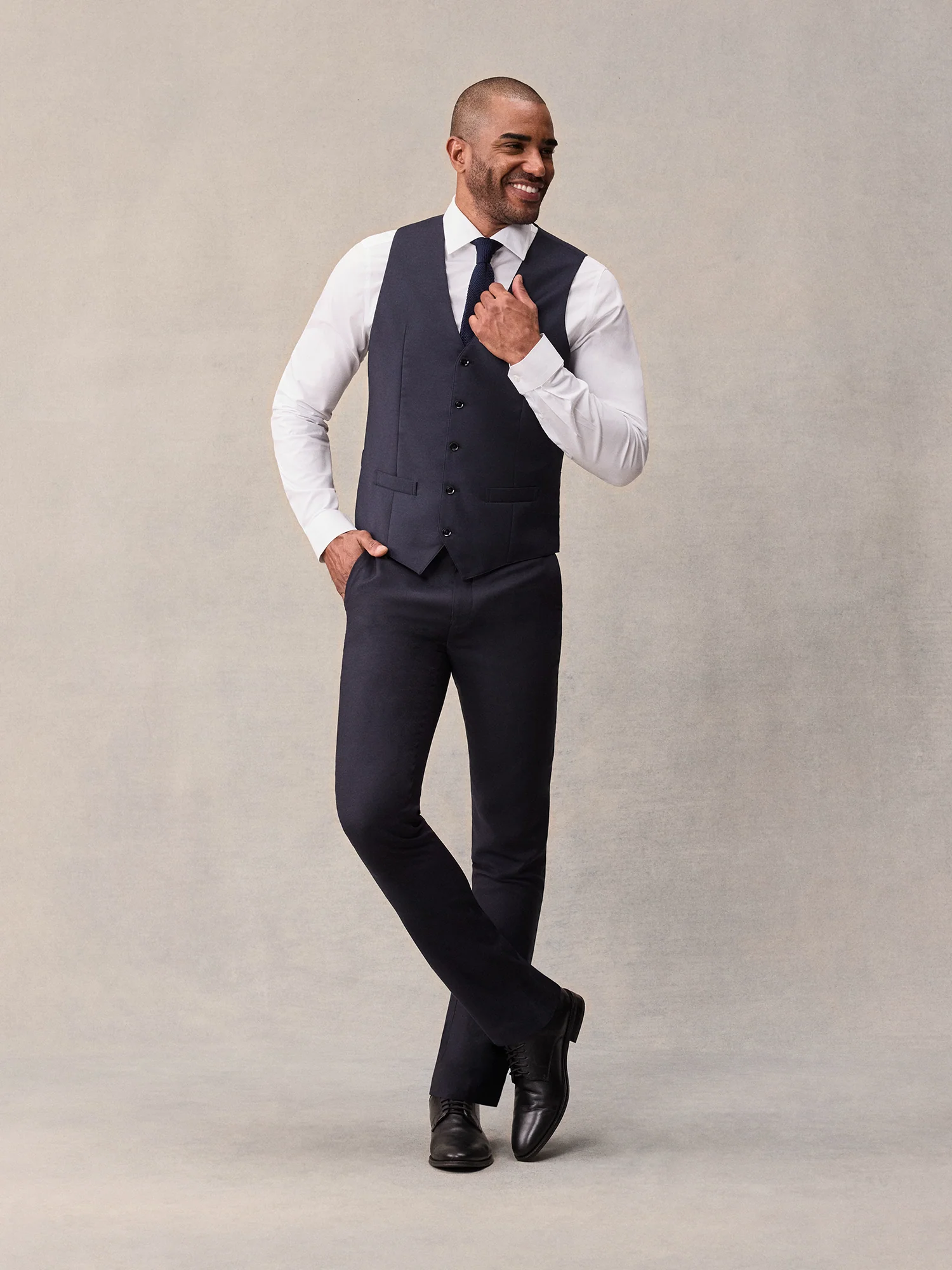 Navy Blue Suit Vest - Image 3