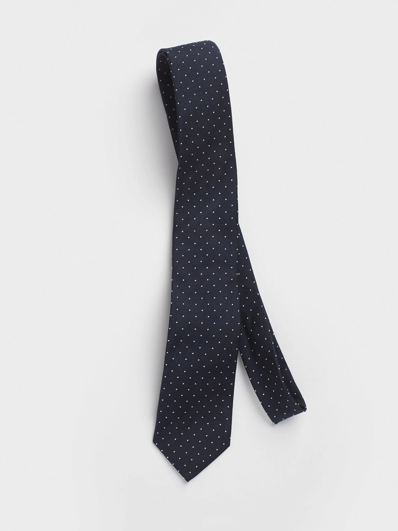Navy Pindot Silk Necktie - Image 2