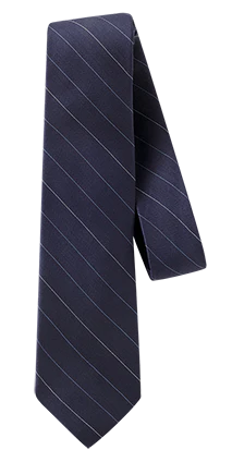 Navy Pinstripe Linen Necktie - Image 3