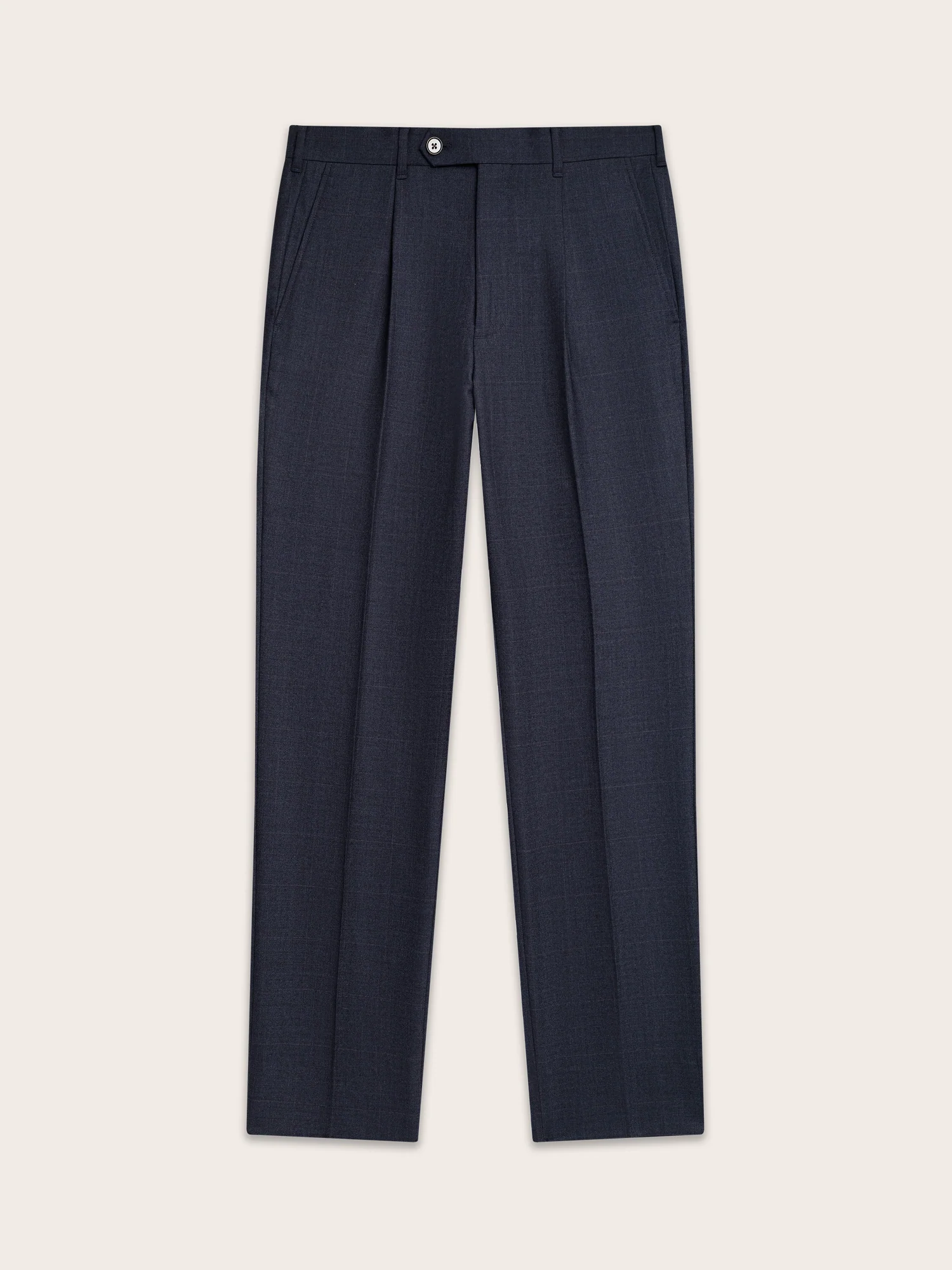 Navy Plaid Wool Suit - Image 11