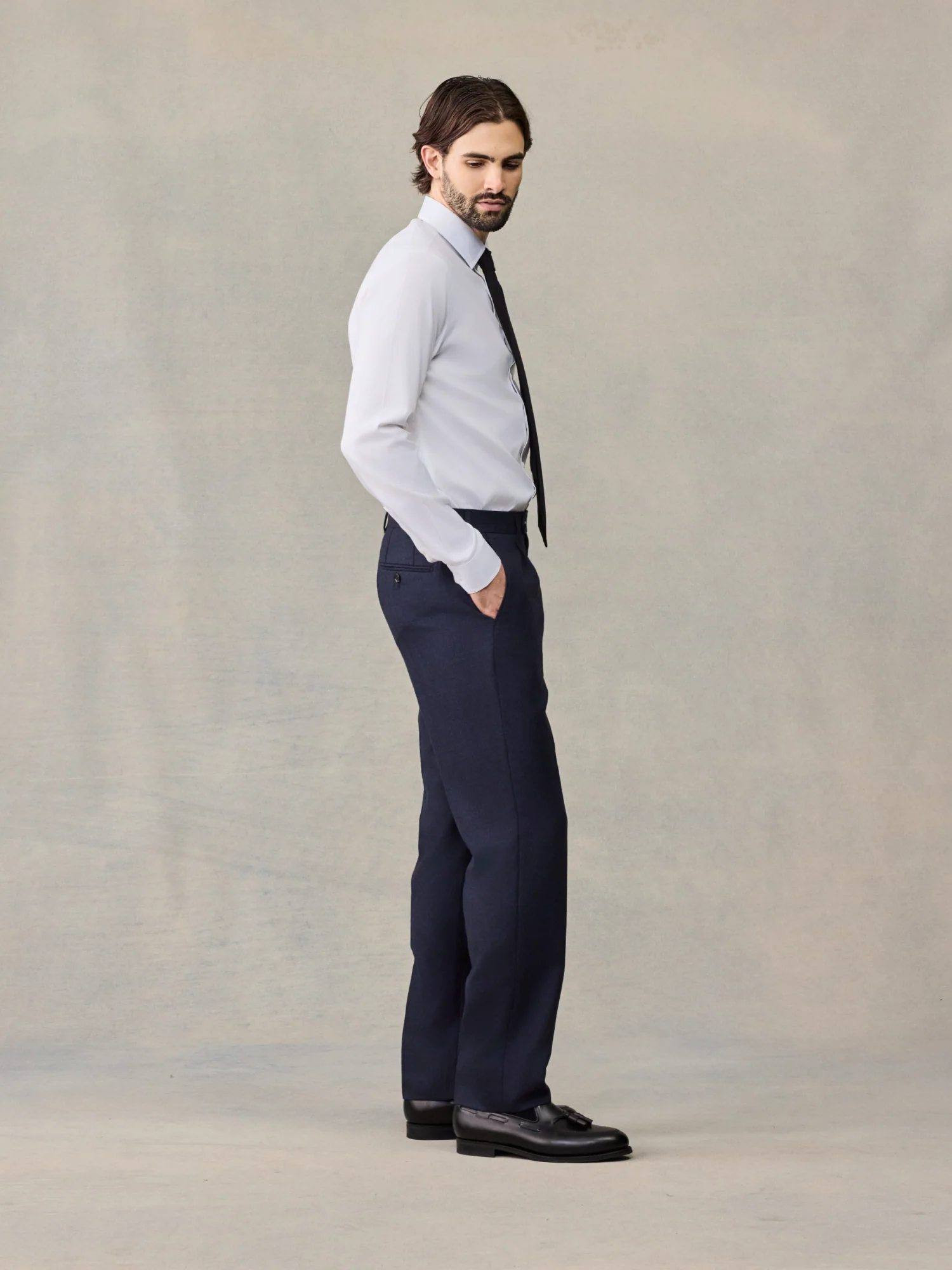 Navy Plaid Wool Suit - Image 7