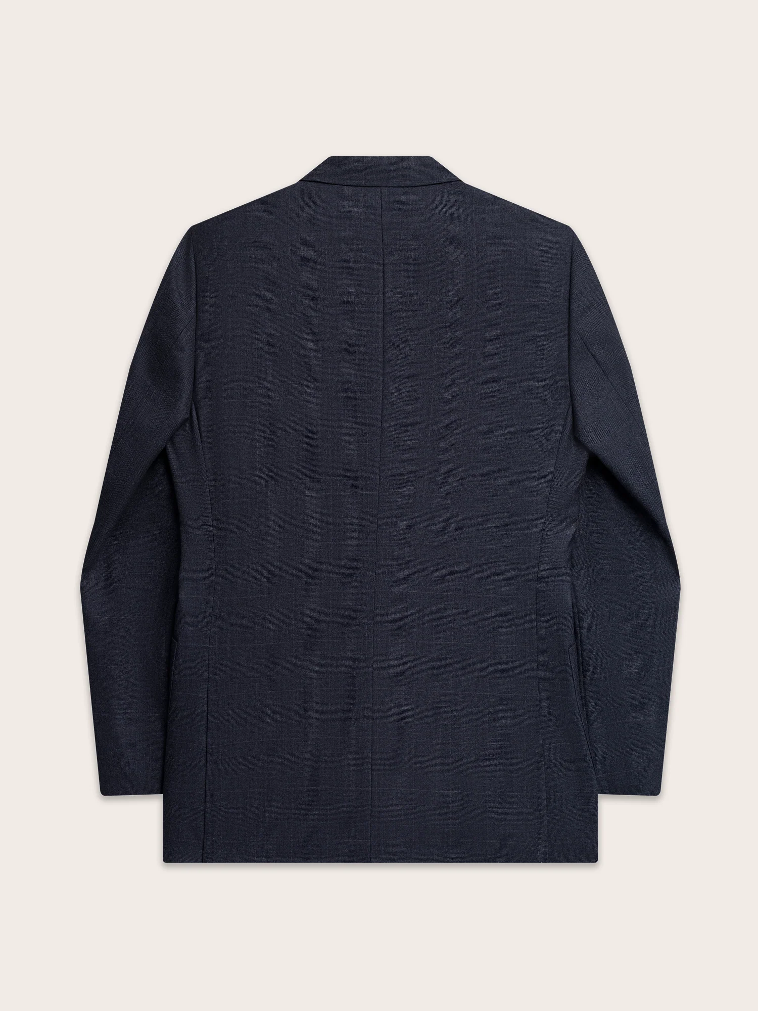 Navy Plaid Wool Suit Jacket - Image 6