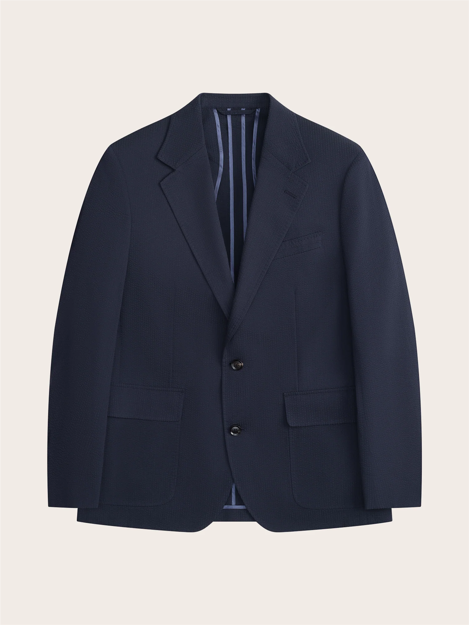 Navy Seersucker Suit Jacket - Image 6