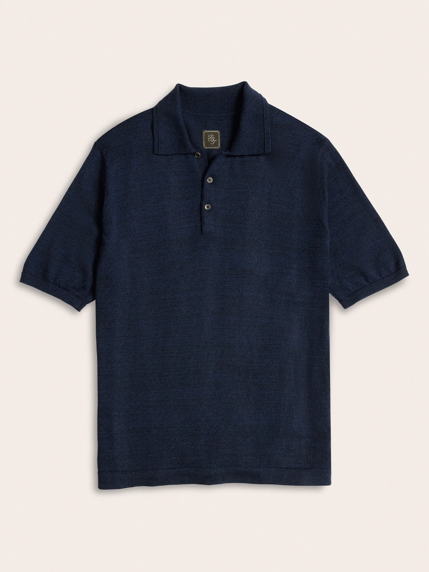 Navy Short-Sleeve Sweater Polo - Image 3