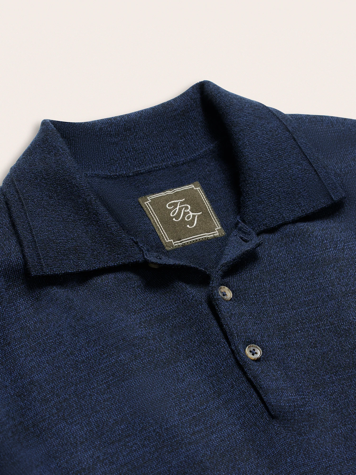 Navy Short-Sleeve Sweater Polo - Image 5