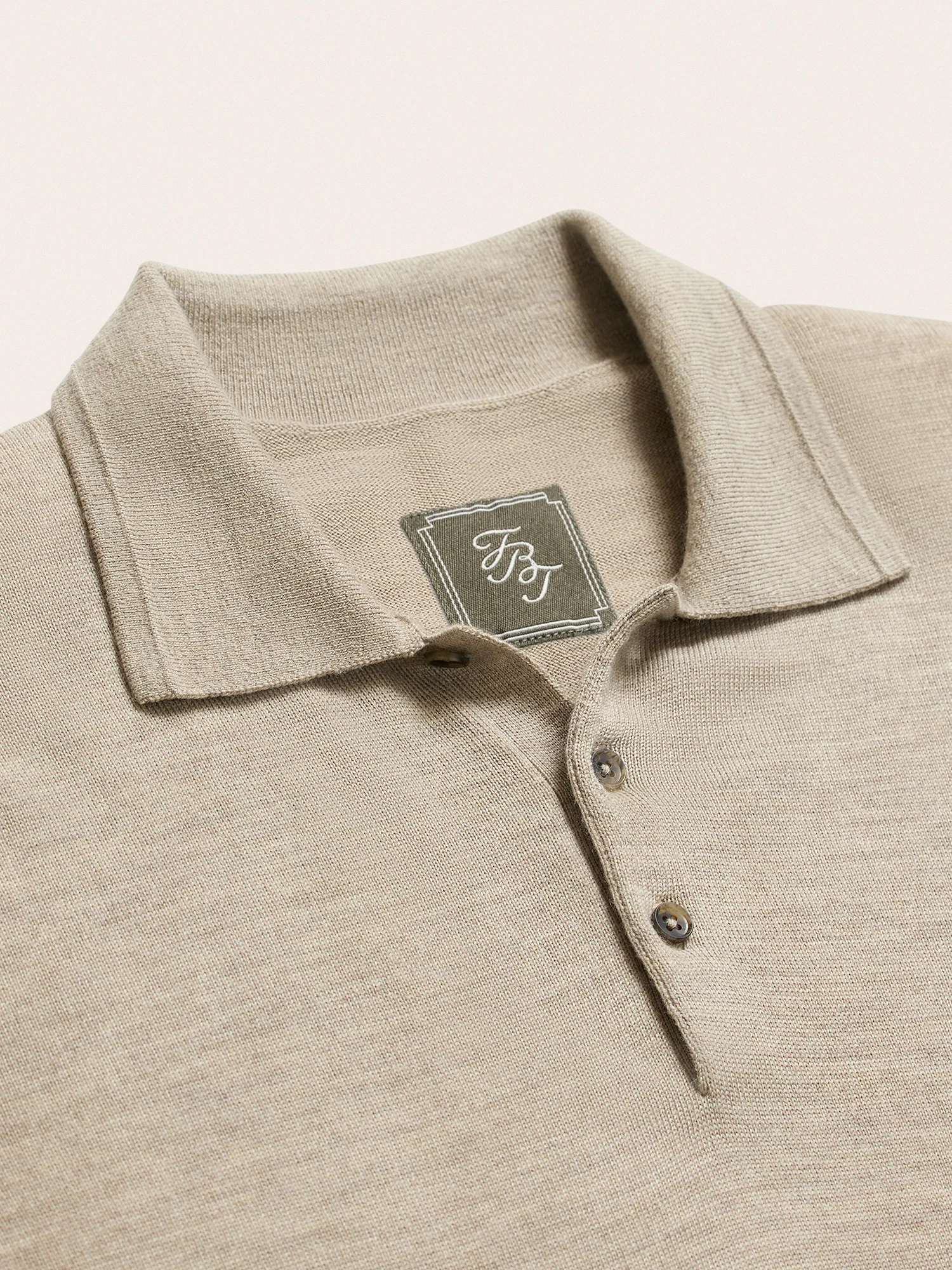 Oatmeal Short-Sleeve Sweater Polo - Image 6