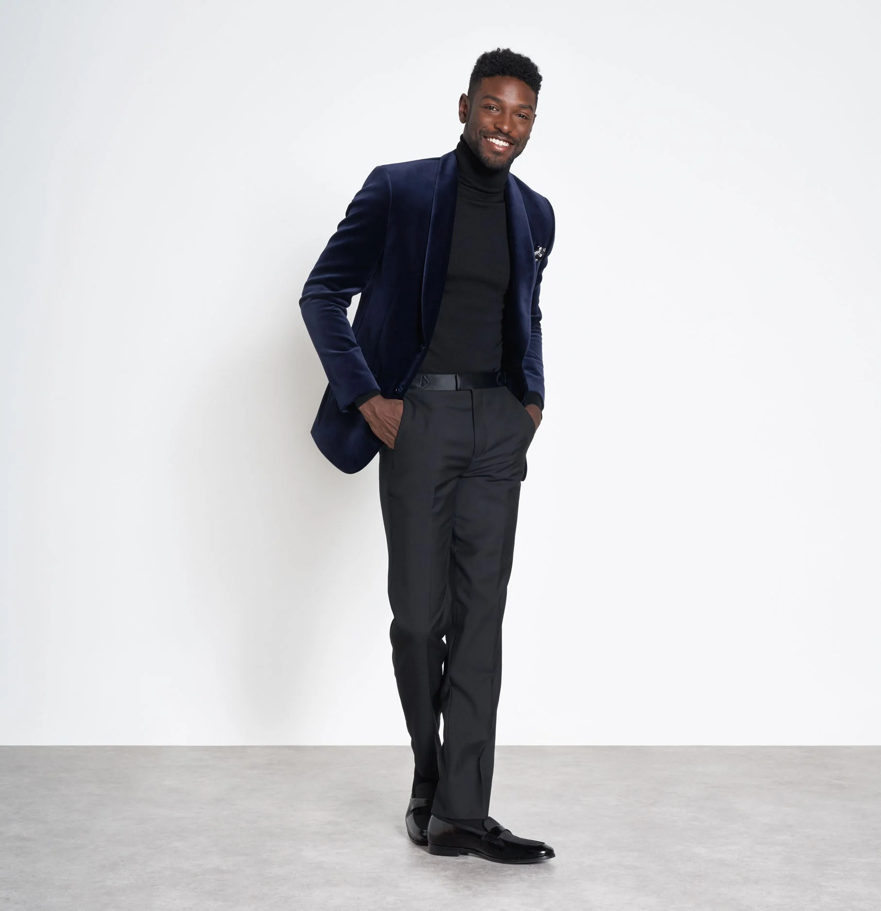 Ocean Velvet Shawl Tuxedo Jacket - Image 2