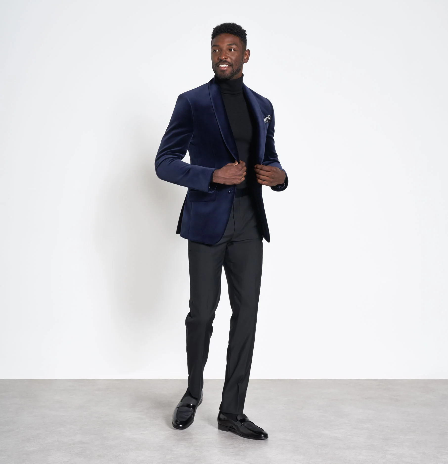 Ocean Velvet Shawl Tuxedo Jacket - Image 3