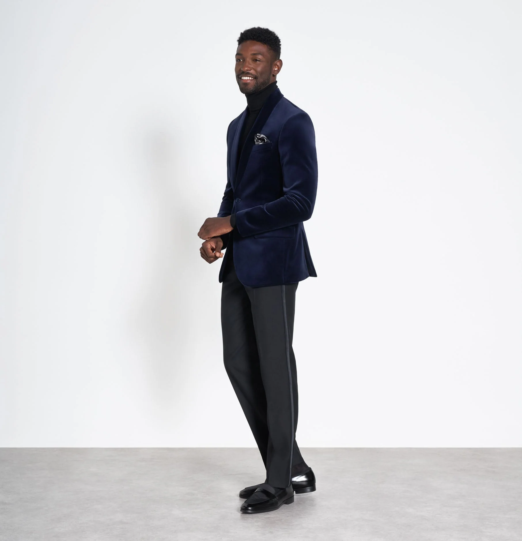 Ocean Velvet Shawl Tuxedo Jacket - Image 5