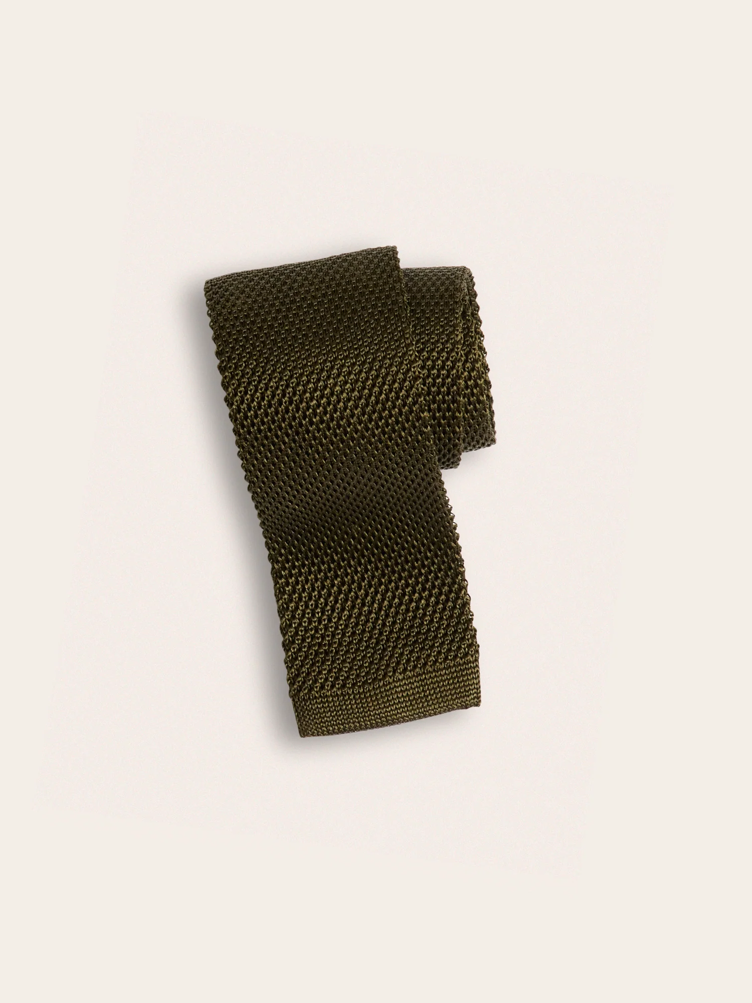 Olive Silk Knit Tie