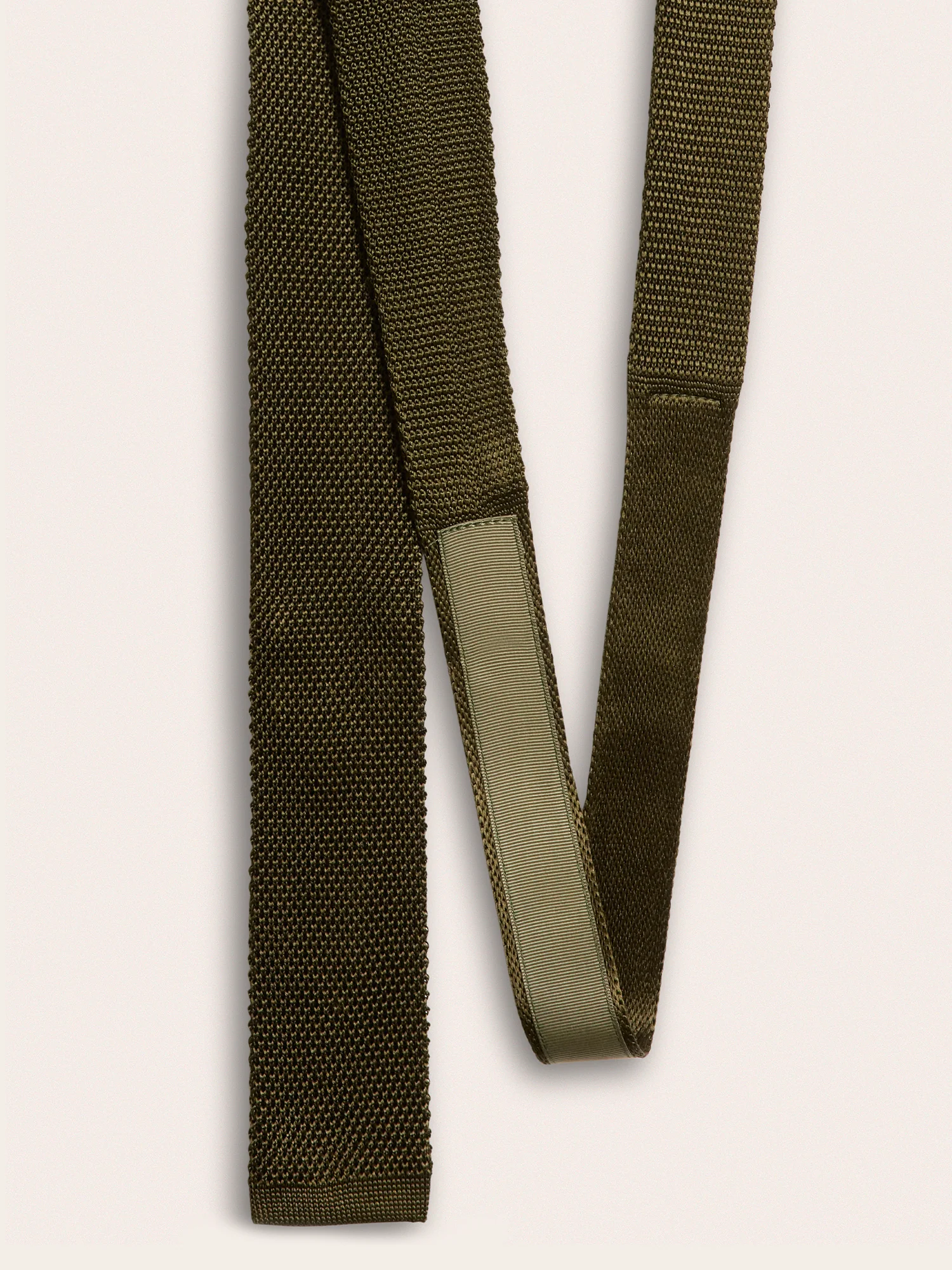 Olive Silk Knit Tie - Image 3