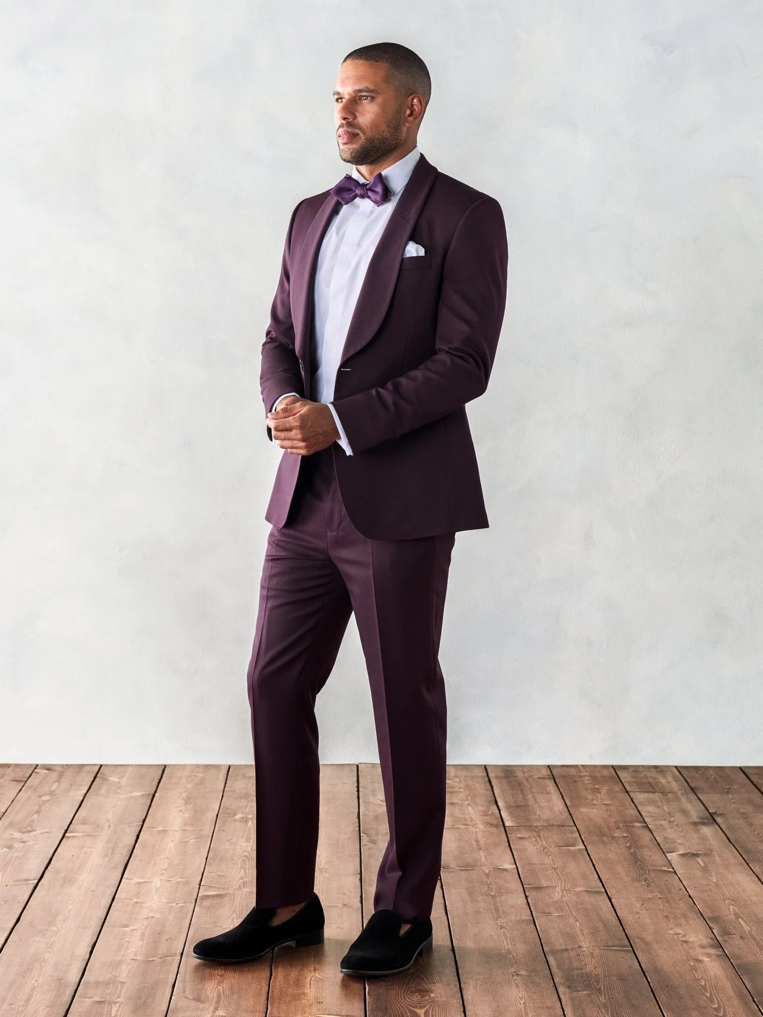 Plum Shawl Tuxedo Jacket - Image 3