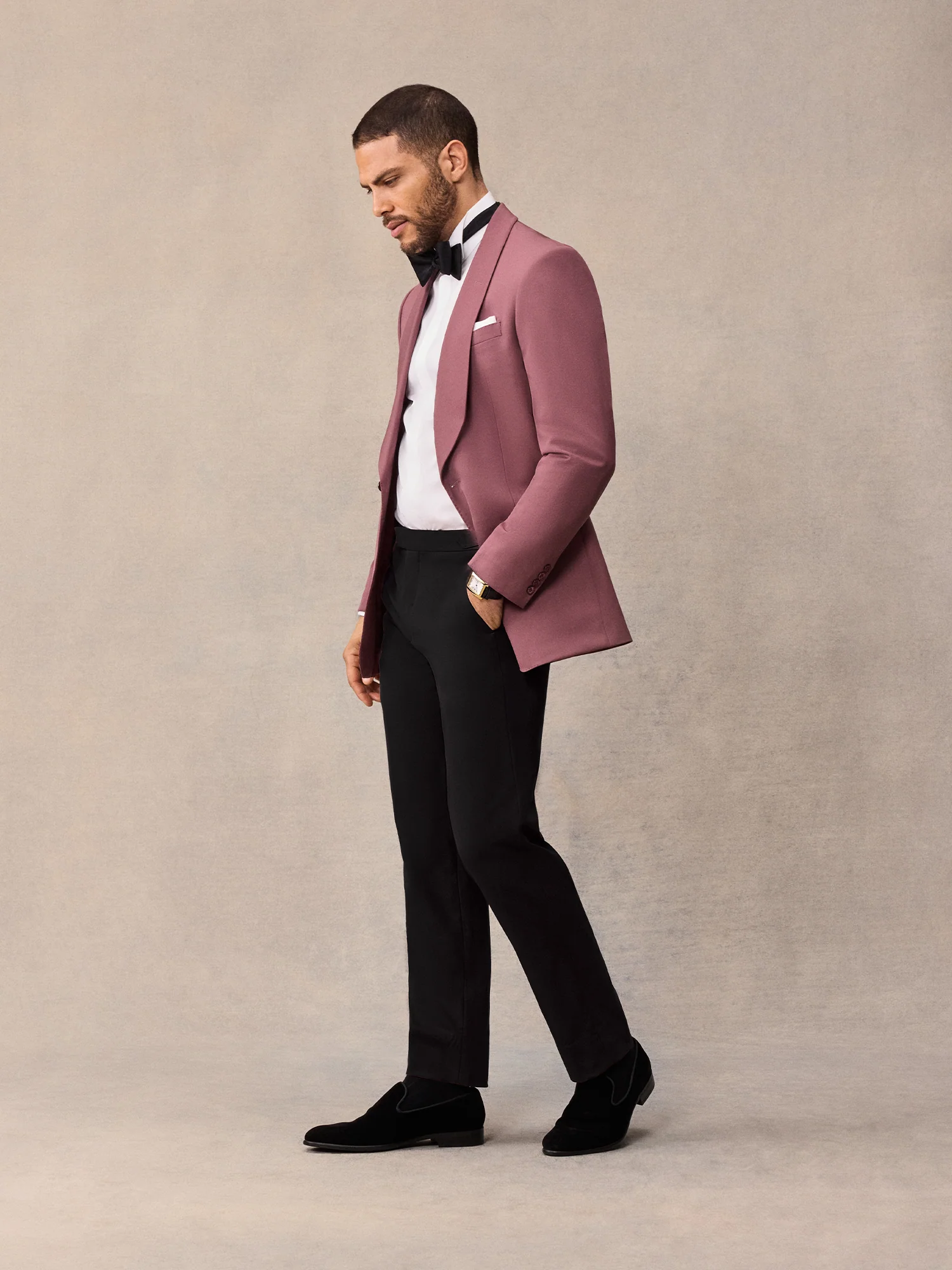 Rose Shawl Collar Tuxedo Jacket - Image 4