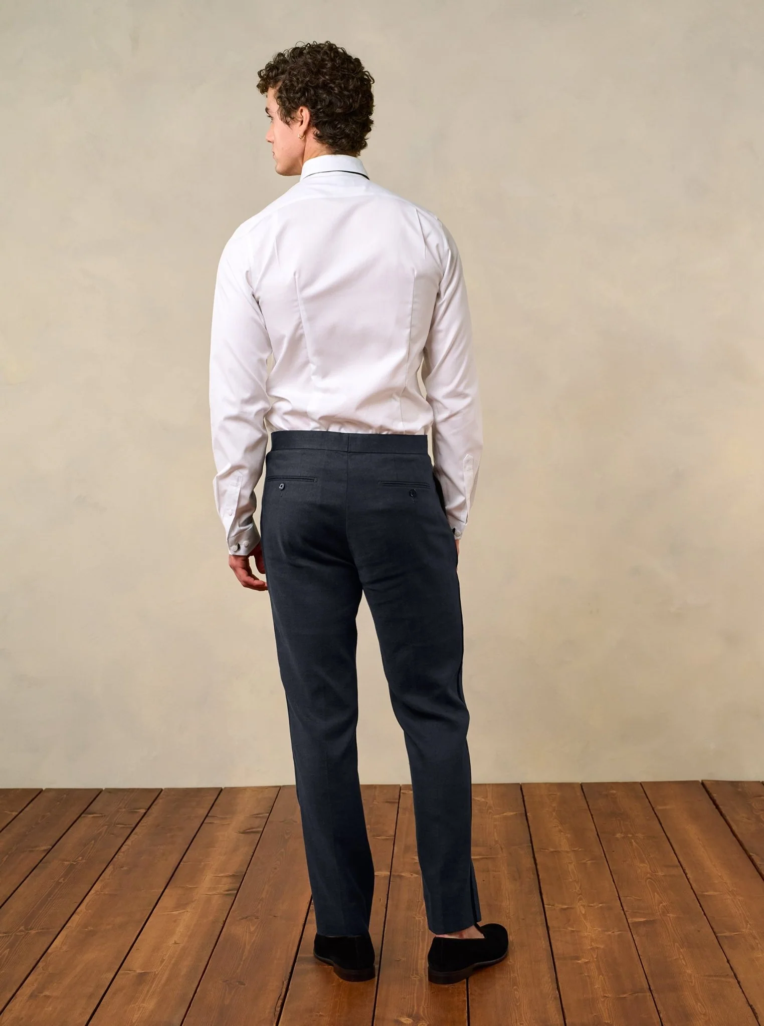 Shadow Black Linen Tuxedo Pants - Classic - Image 3