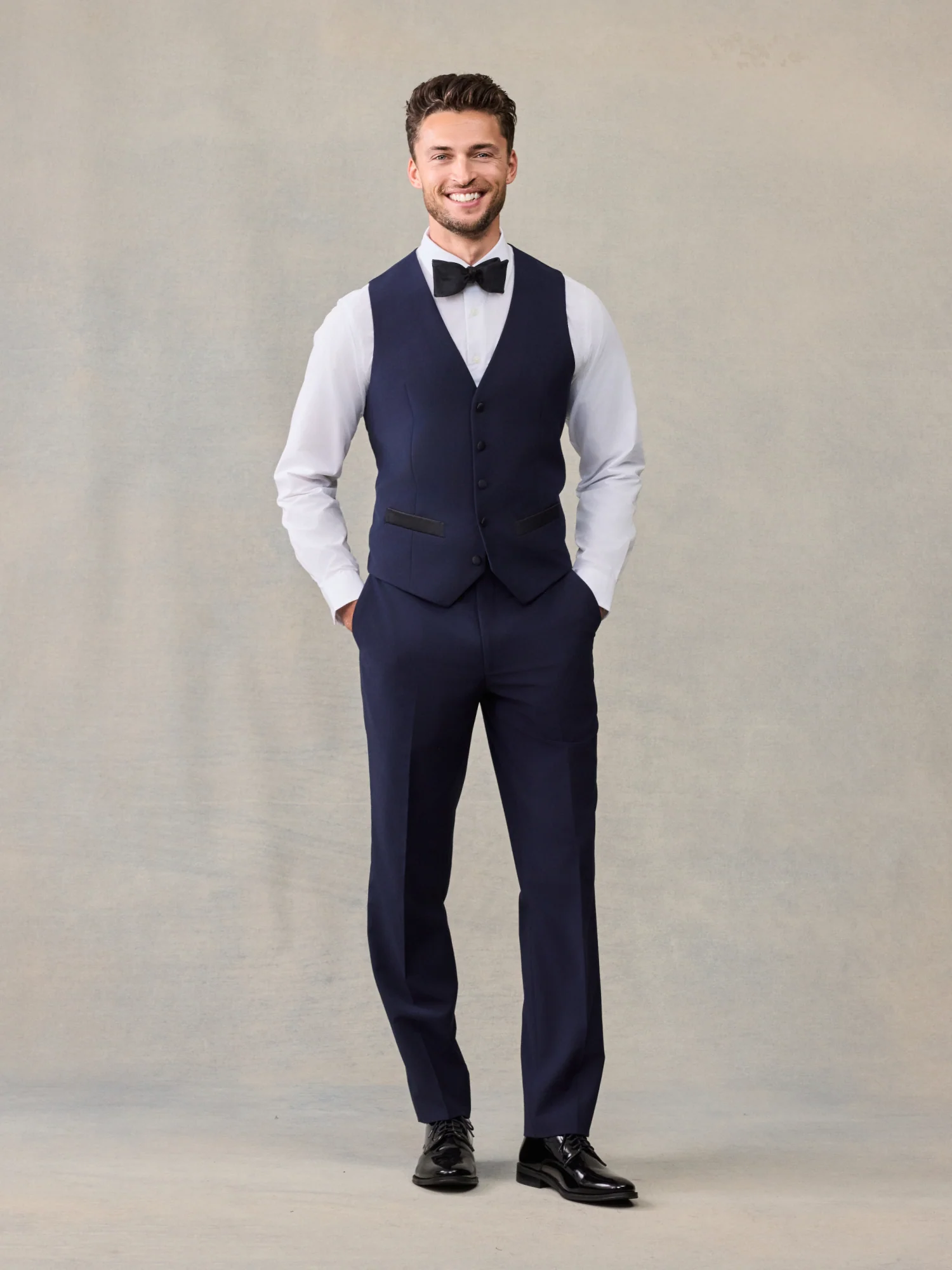 Essential Navy Tuxedo Vest - Image 2