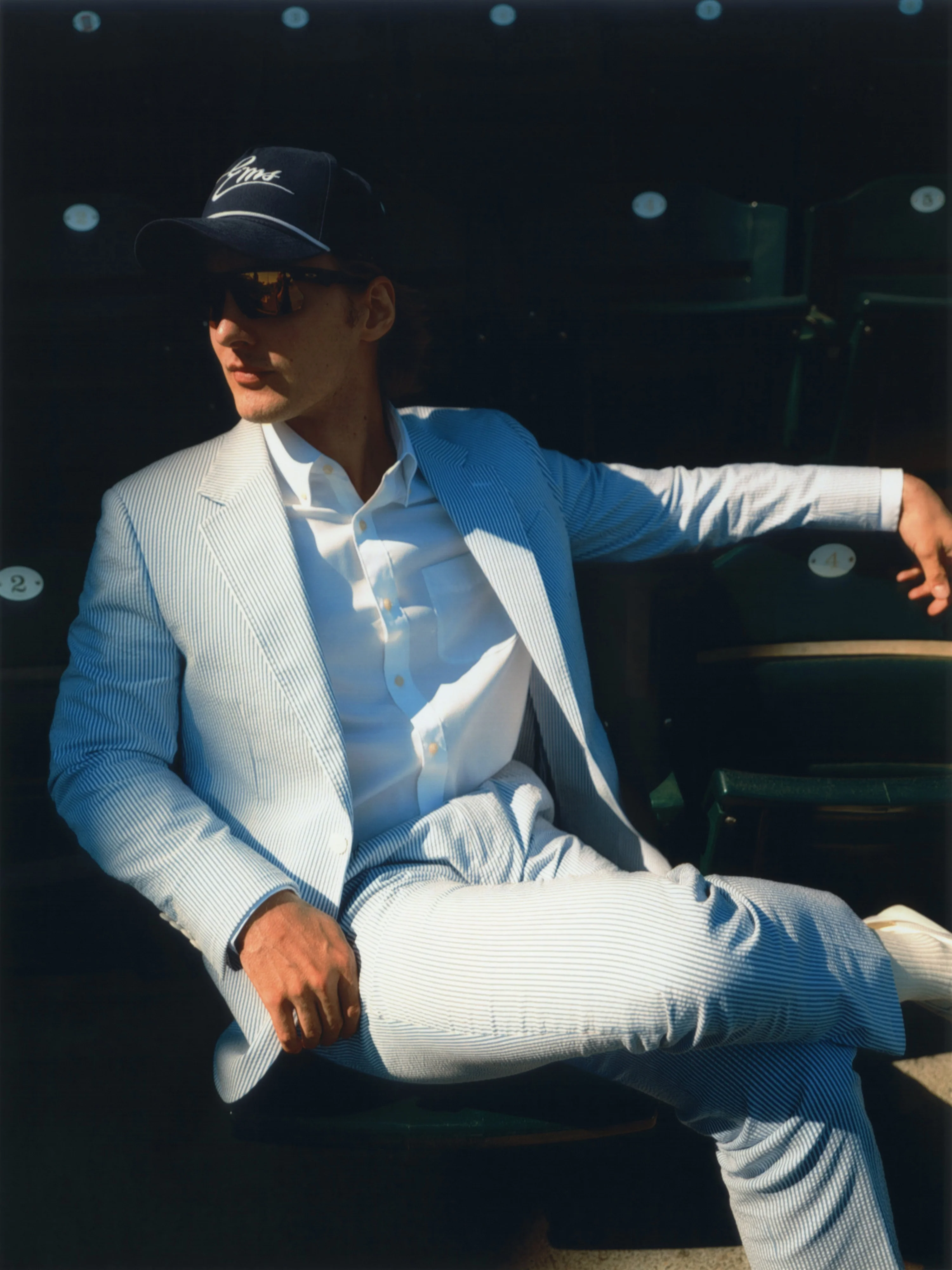 Blue & White Seersucker Suit Pants - Regular - Image 6