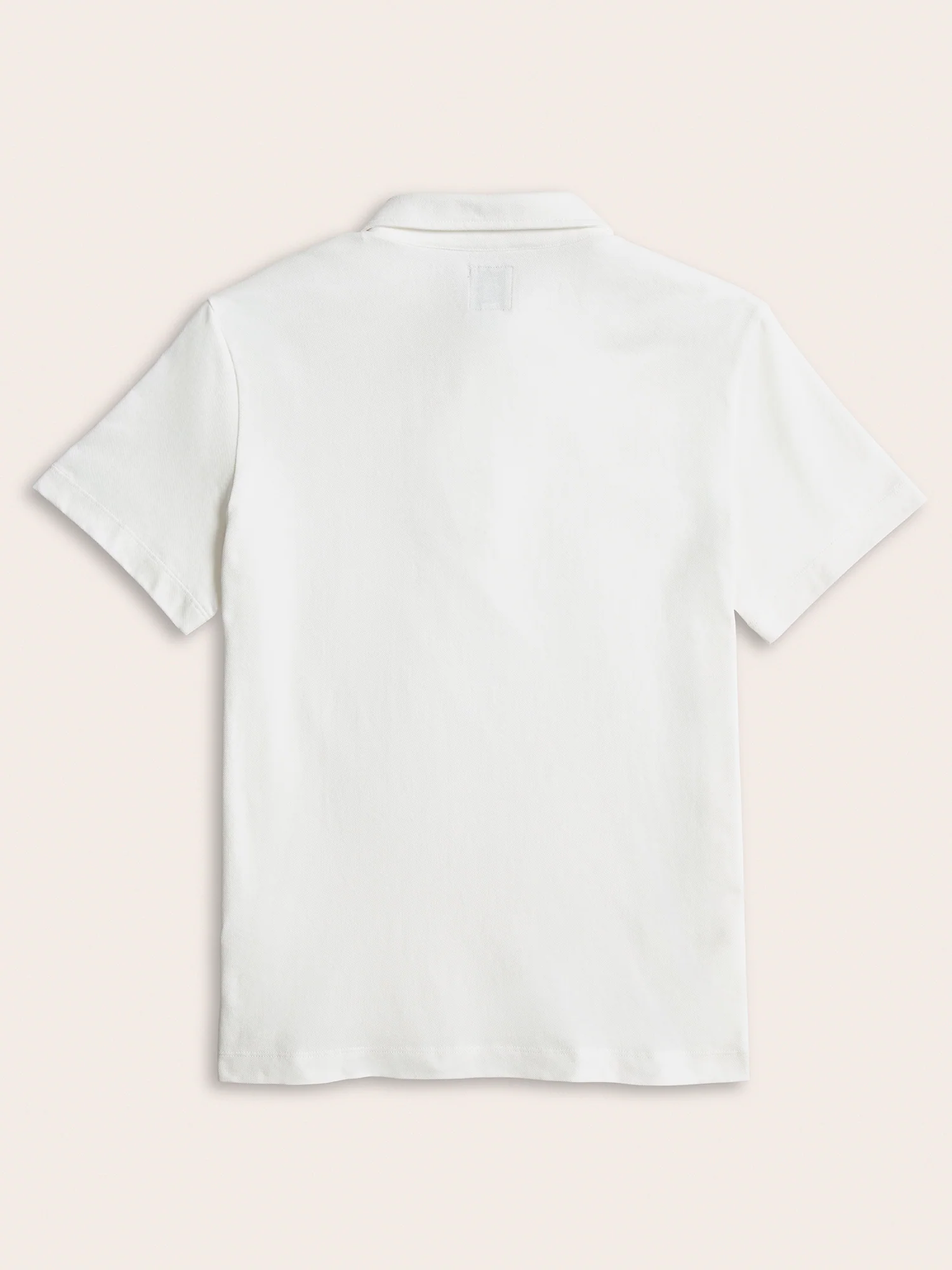 White Cotton Pique Polo Shirt - Image 2