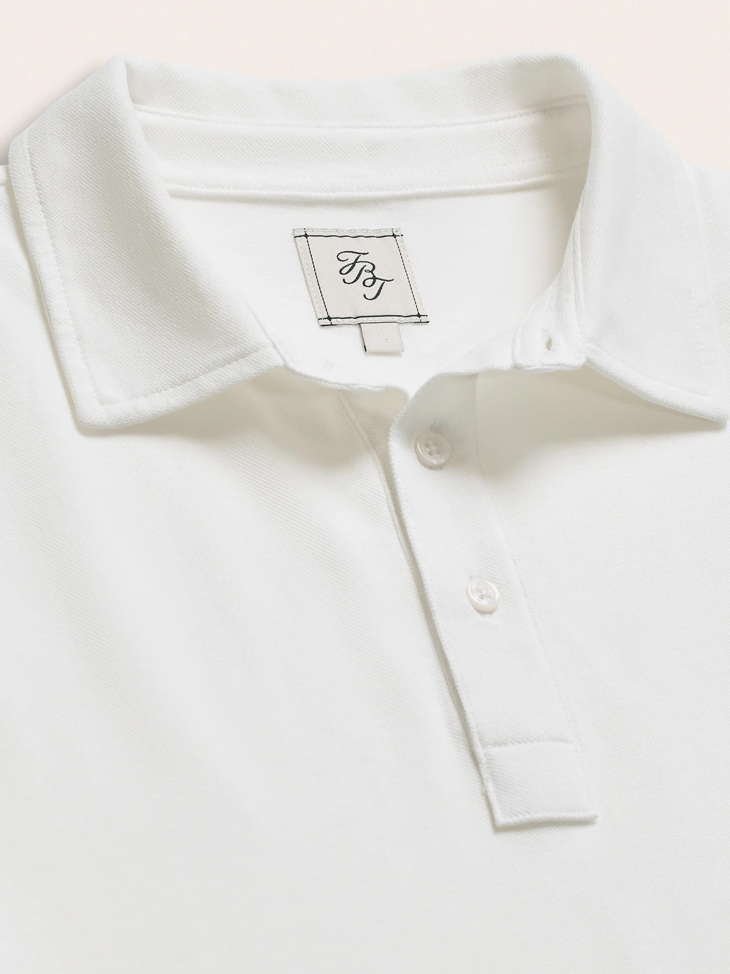 White Cotton Pique Polo Shirt - Image 3
