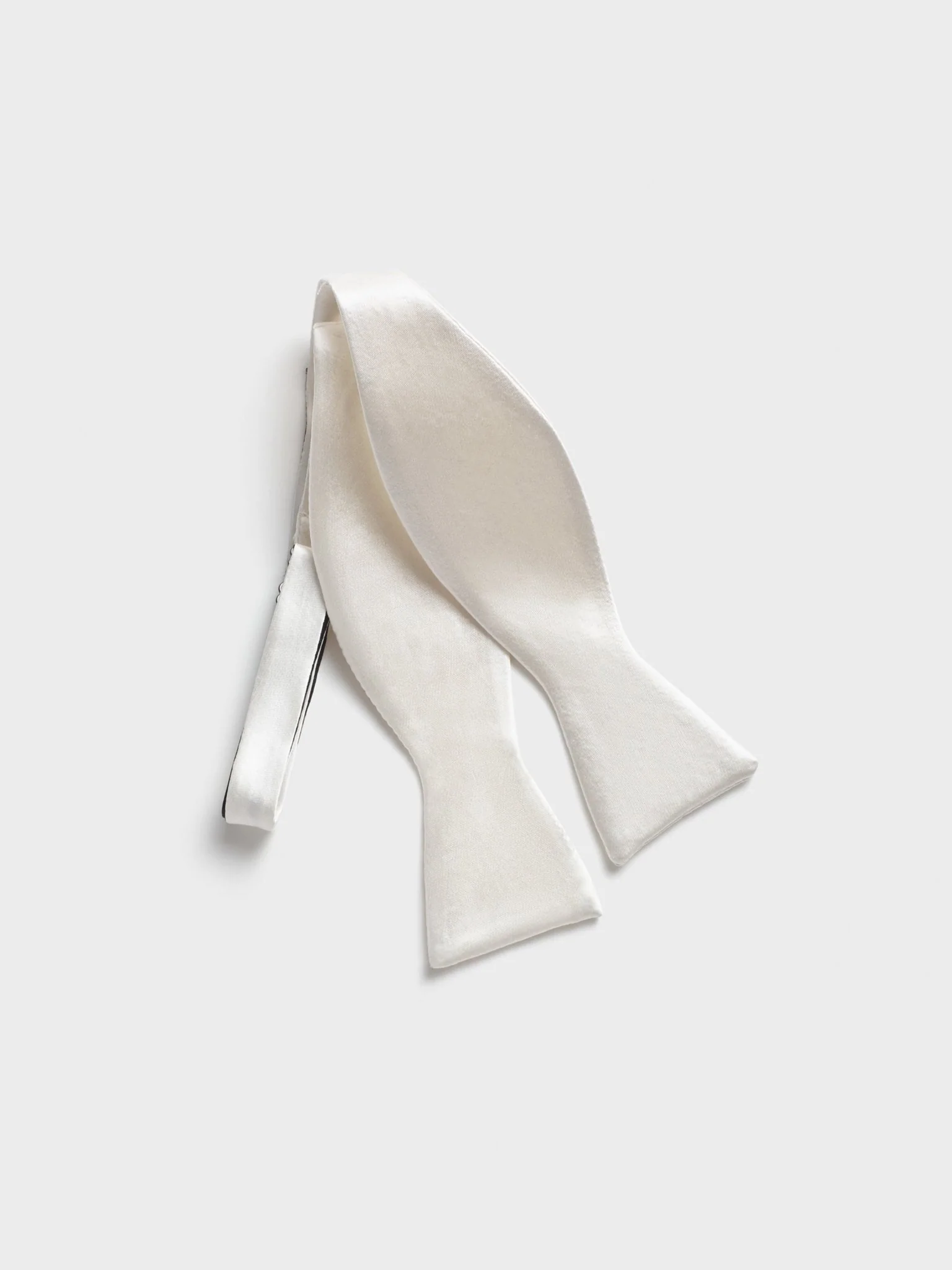 White Satin Butterfly Bow Tie - Image 2